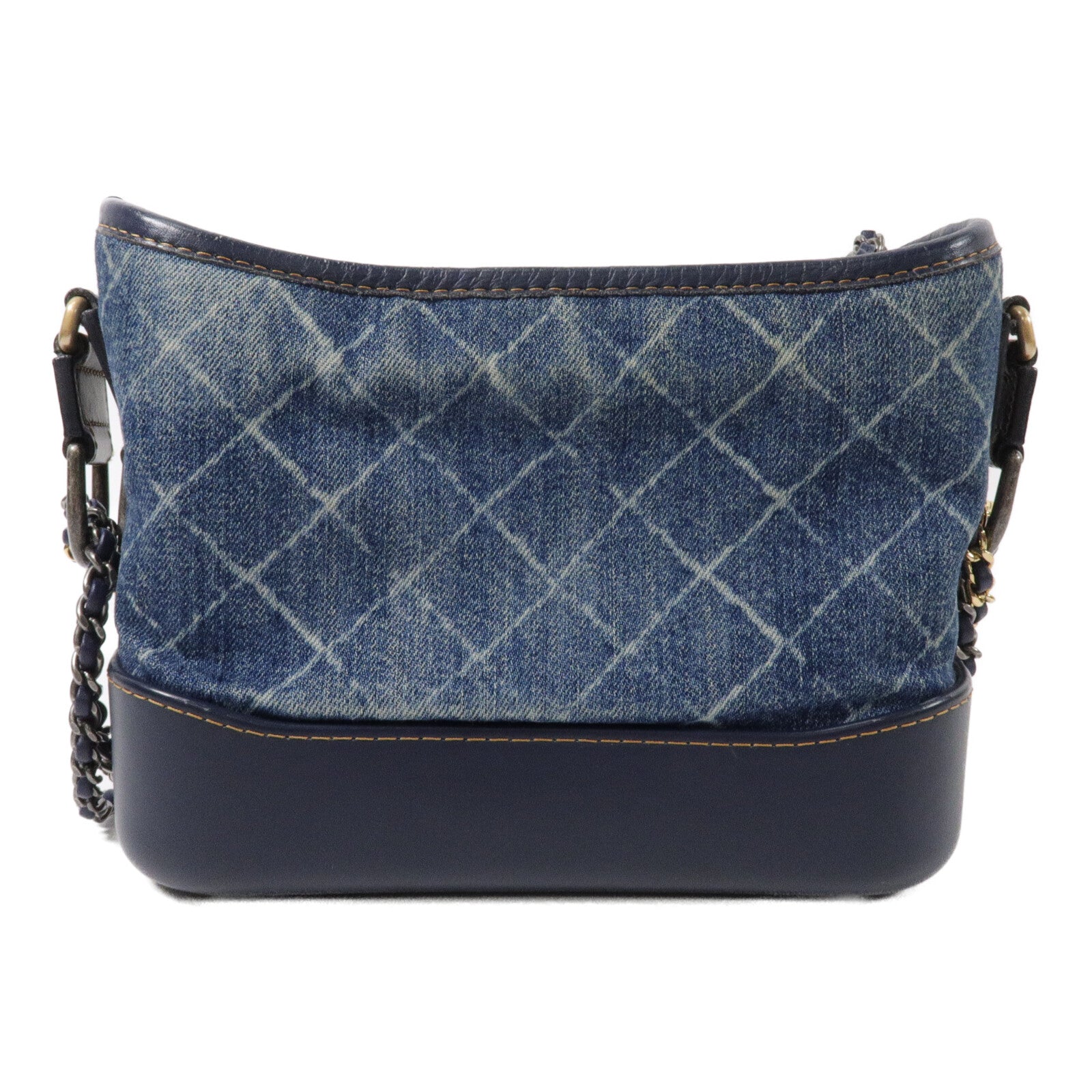 CHANEL 牛仔布Gabrielle Hobo鏈帶肩背袋