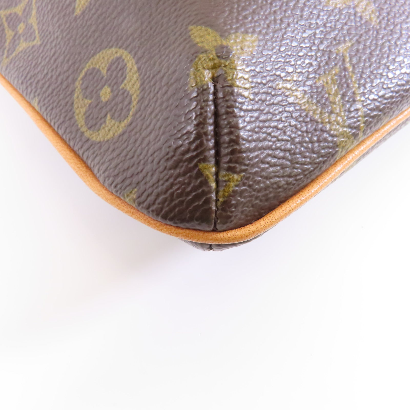 LOUIS VUITTON Monogram Partition金扣手拿包啡色