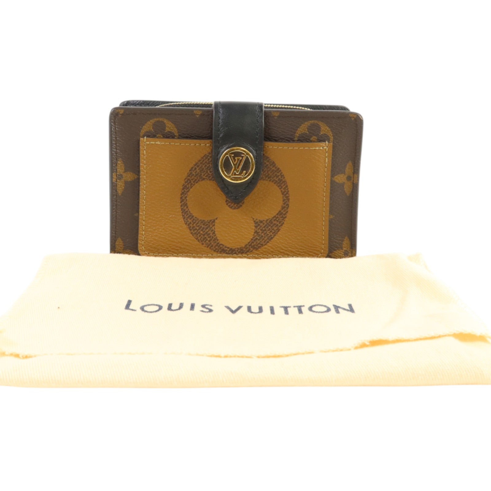 LOUIS VUITTON Monogram Reverse Juliette金扣錢包