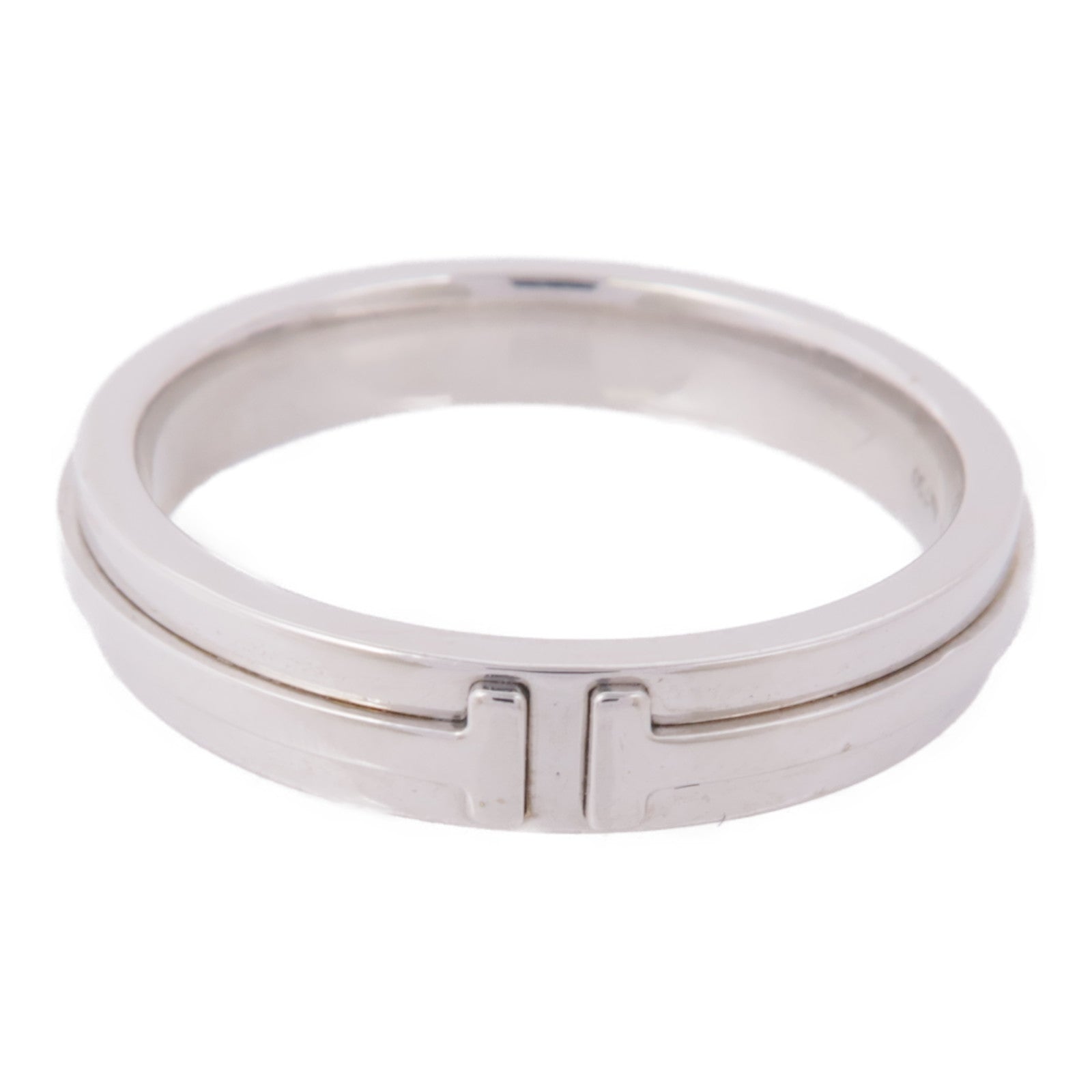 TIFFANY＆CO 18K白金T Narrow Ring戒指US#11.25