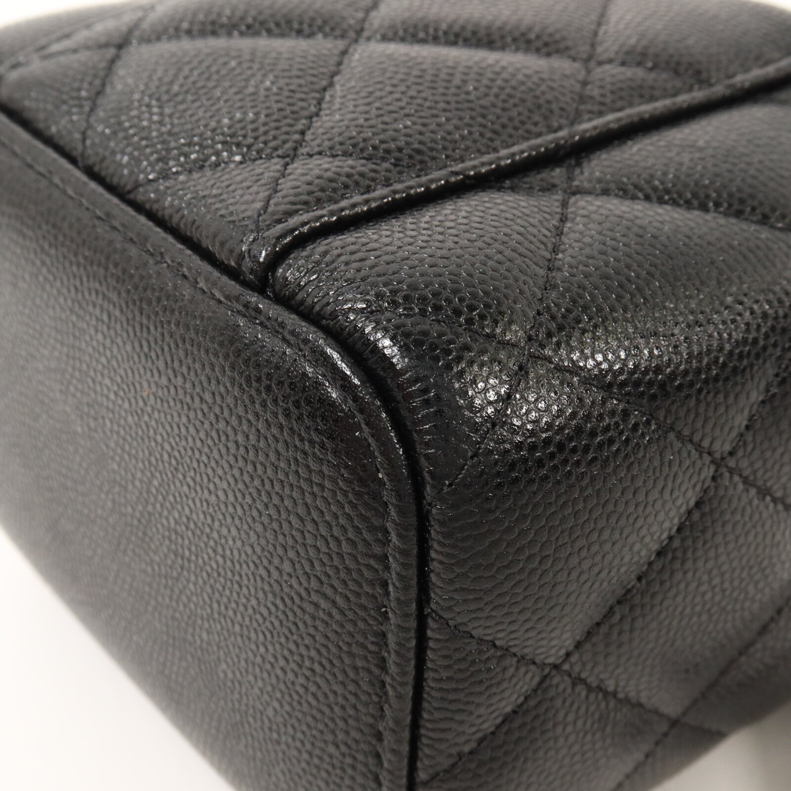 CHANEL 牛皮皮革Vanity Case鏈帶手拿包