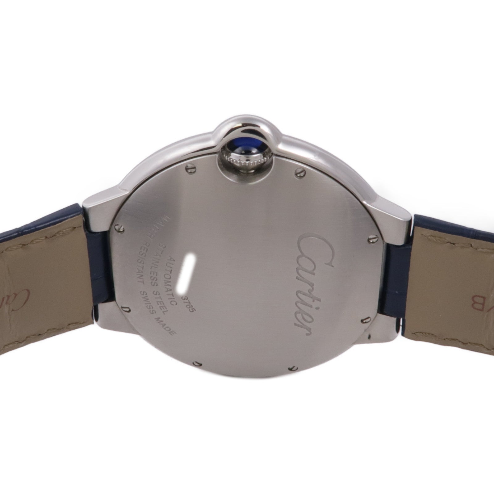 CARTIER Ballon Blue不鏽鋼/皮革/手錶自動機芯