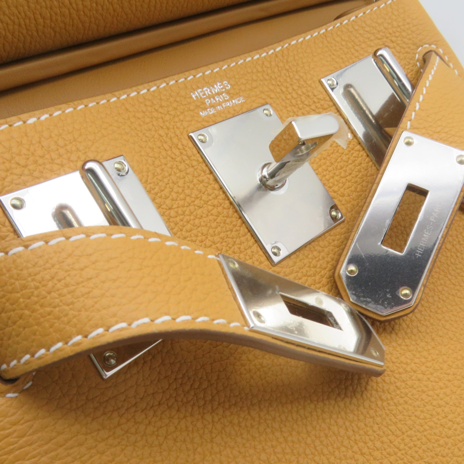 HERMES 【激減優惠】Togo皮革Hac A Dos PM Shoulder Bag銀扣肩背袋Sable啡色