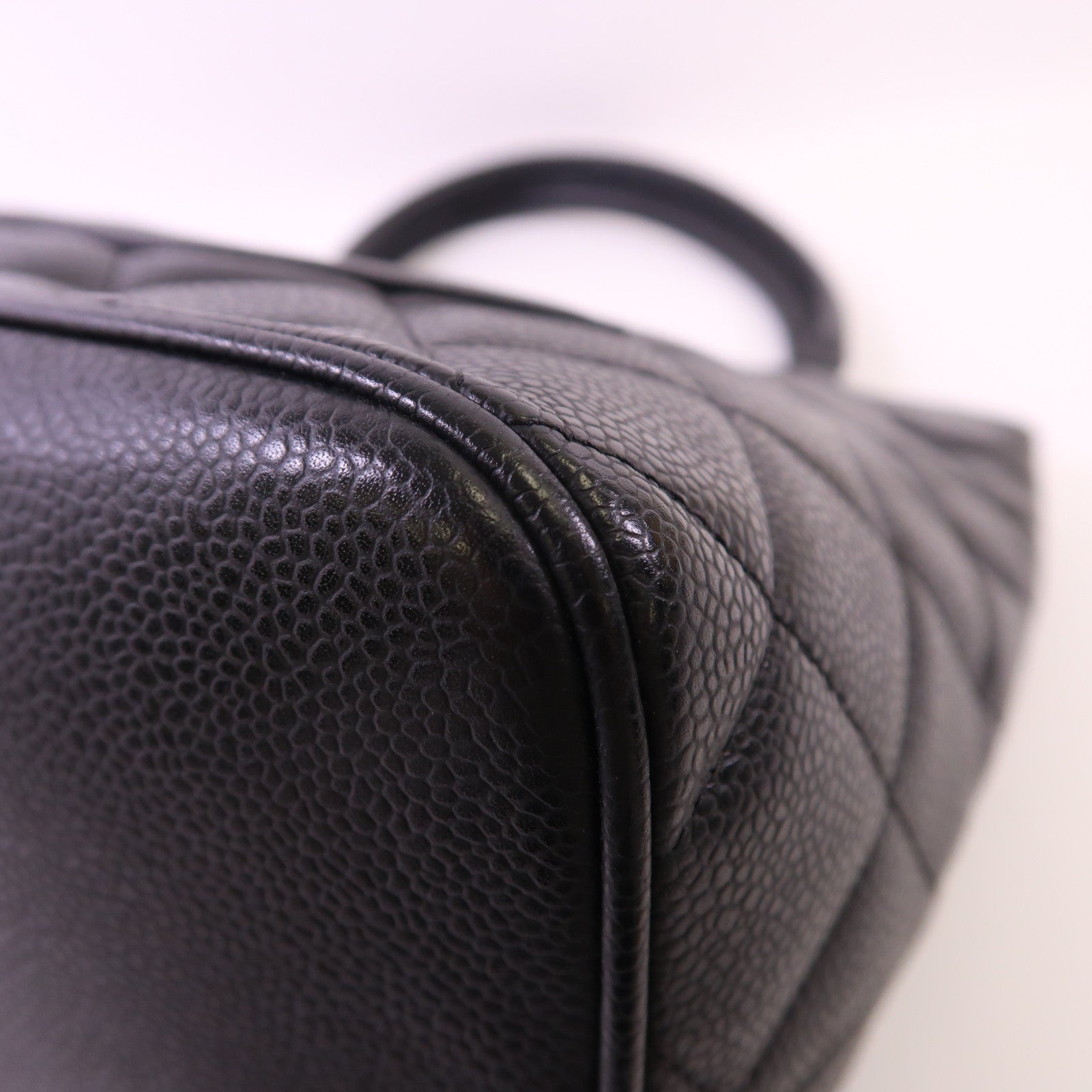 CHANEL 牛皮皮革Handbag金扣手挽袋