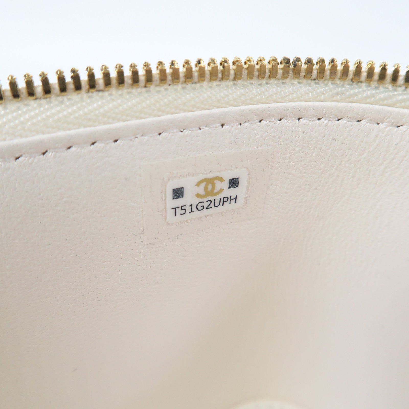 CHANEL 【激減優惠】菱格羊皮皮革Vanity Case金扣鏈帶肩背袋白色