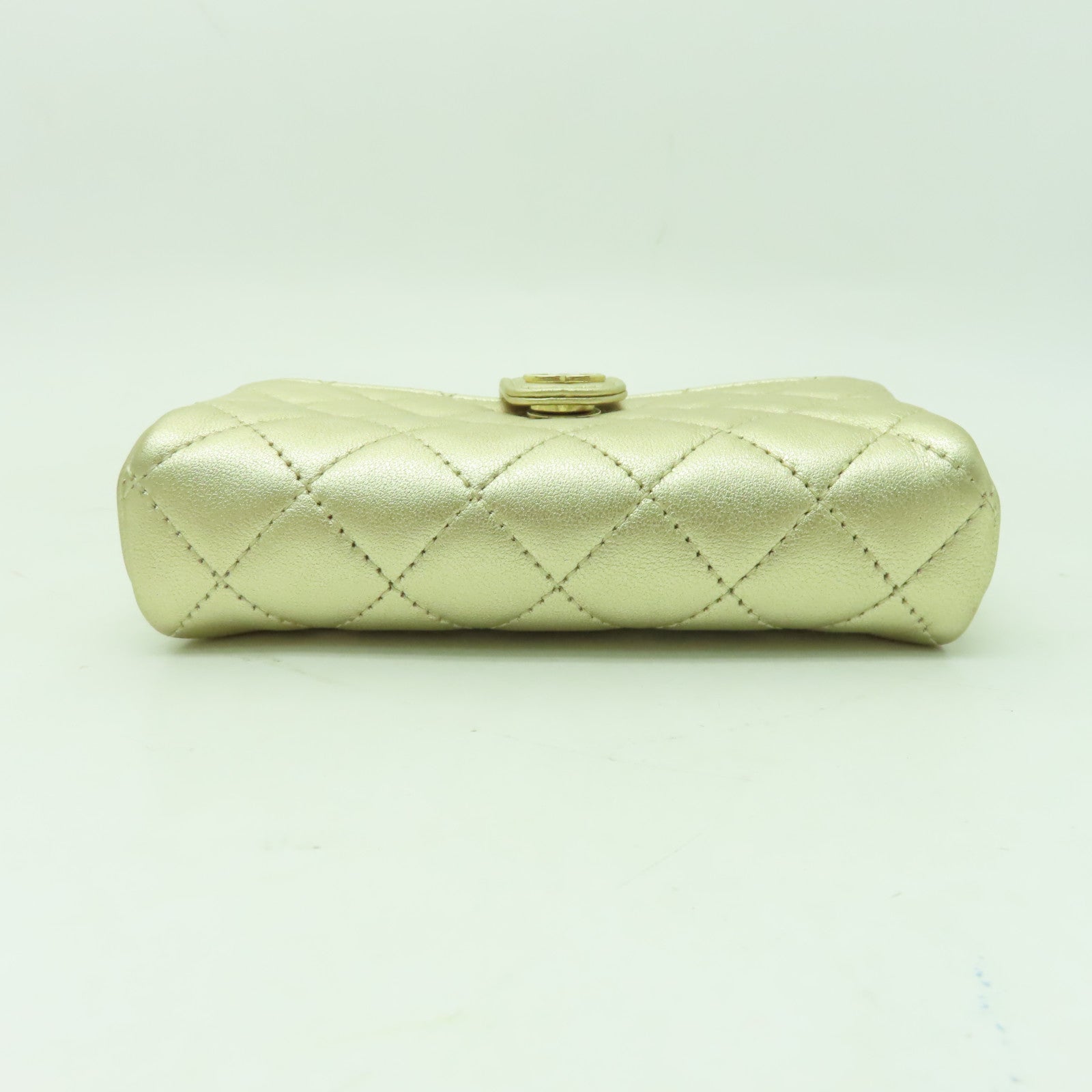 CHANEL 【激減優惠】牛皮皮革Wallet金扣錢包金色