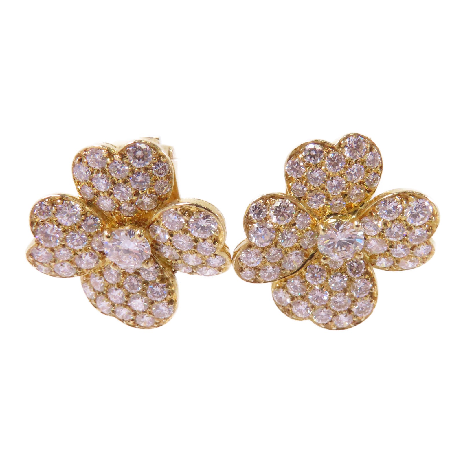 Van Cleef & Arpels 18K黄金Cosmos Medium Diamond Earrings鑽石耳環