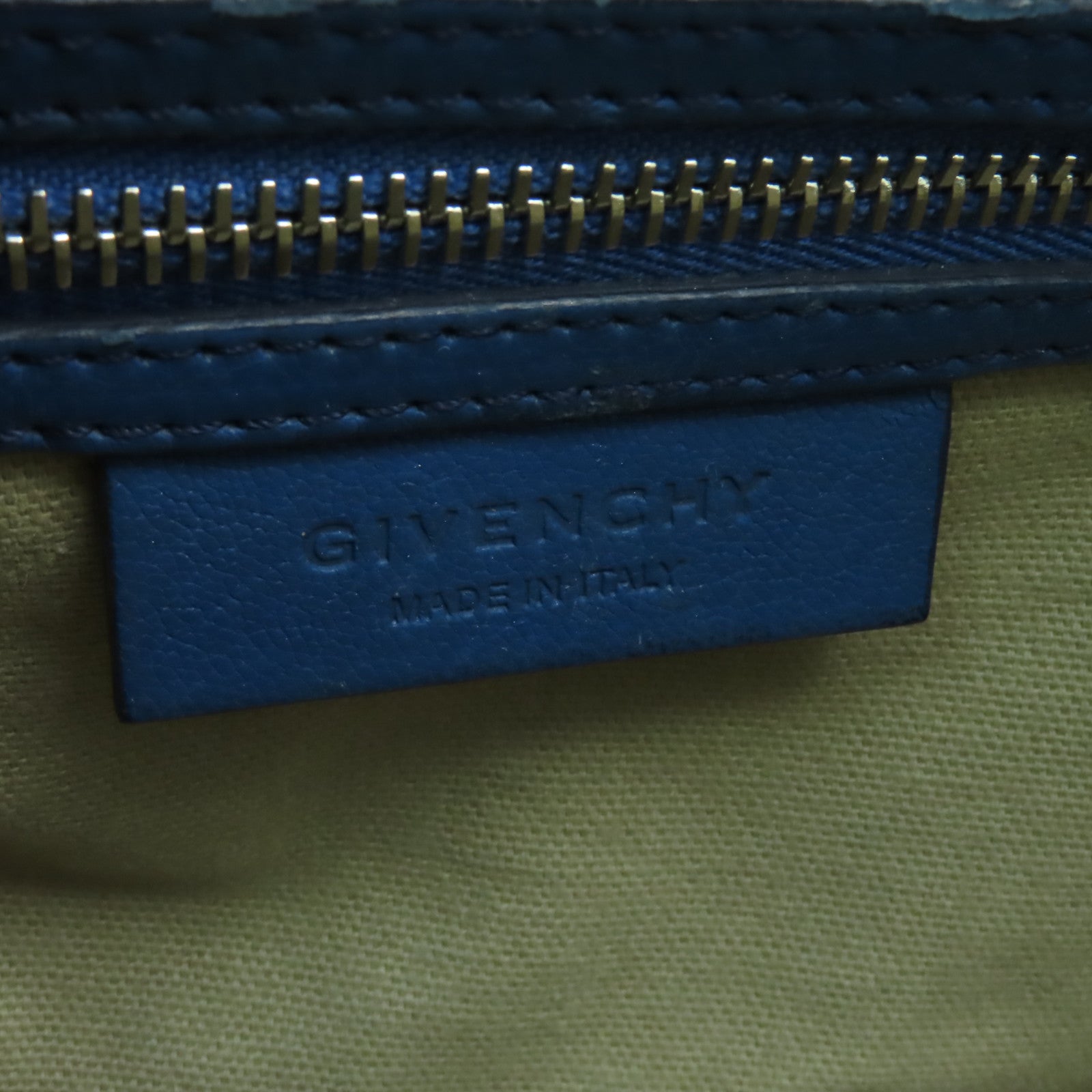 GIVENCHY 【激減優惠】皮革2way Shoulder Bag銀扣手挽肩背兩用袋藍色