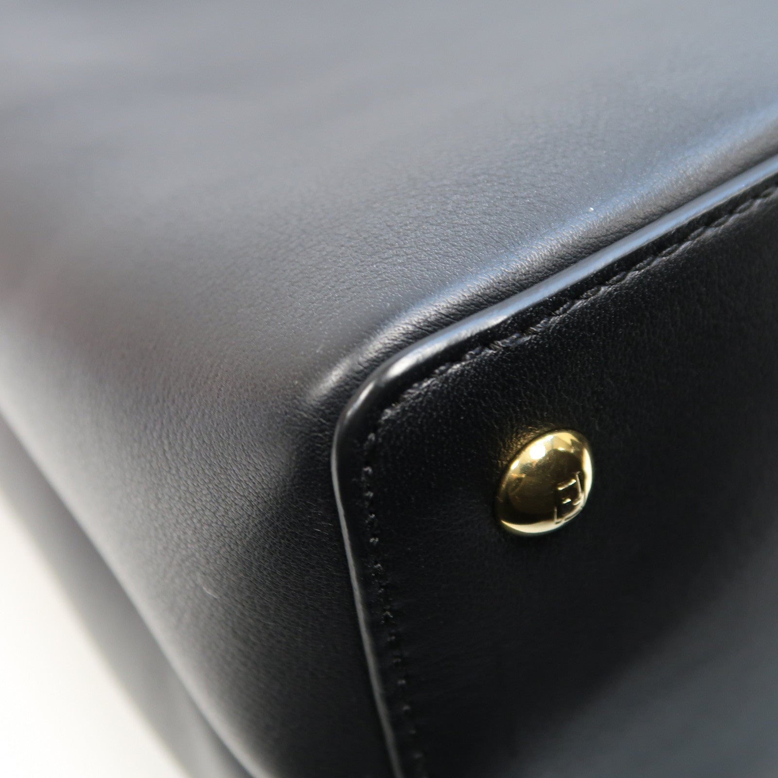 FENDI 牛皮皮革2 Jours金扣手挽肩背兩用袋黑色