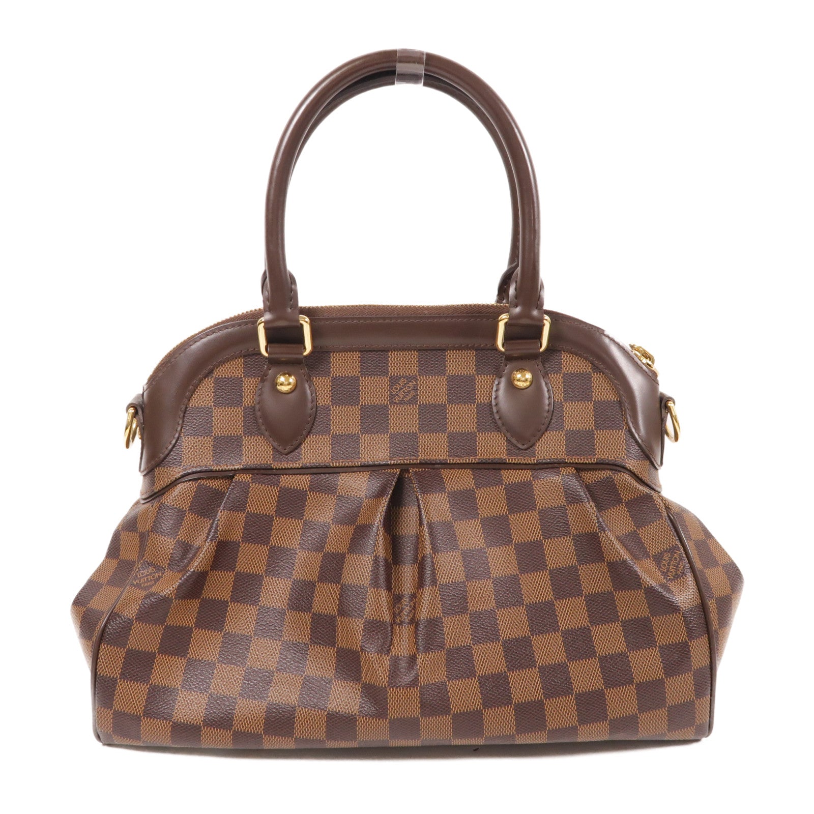LOUIS VUITTON 【激減優惠】Damier Trevi金扣手挽肩背兩用袋棕色