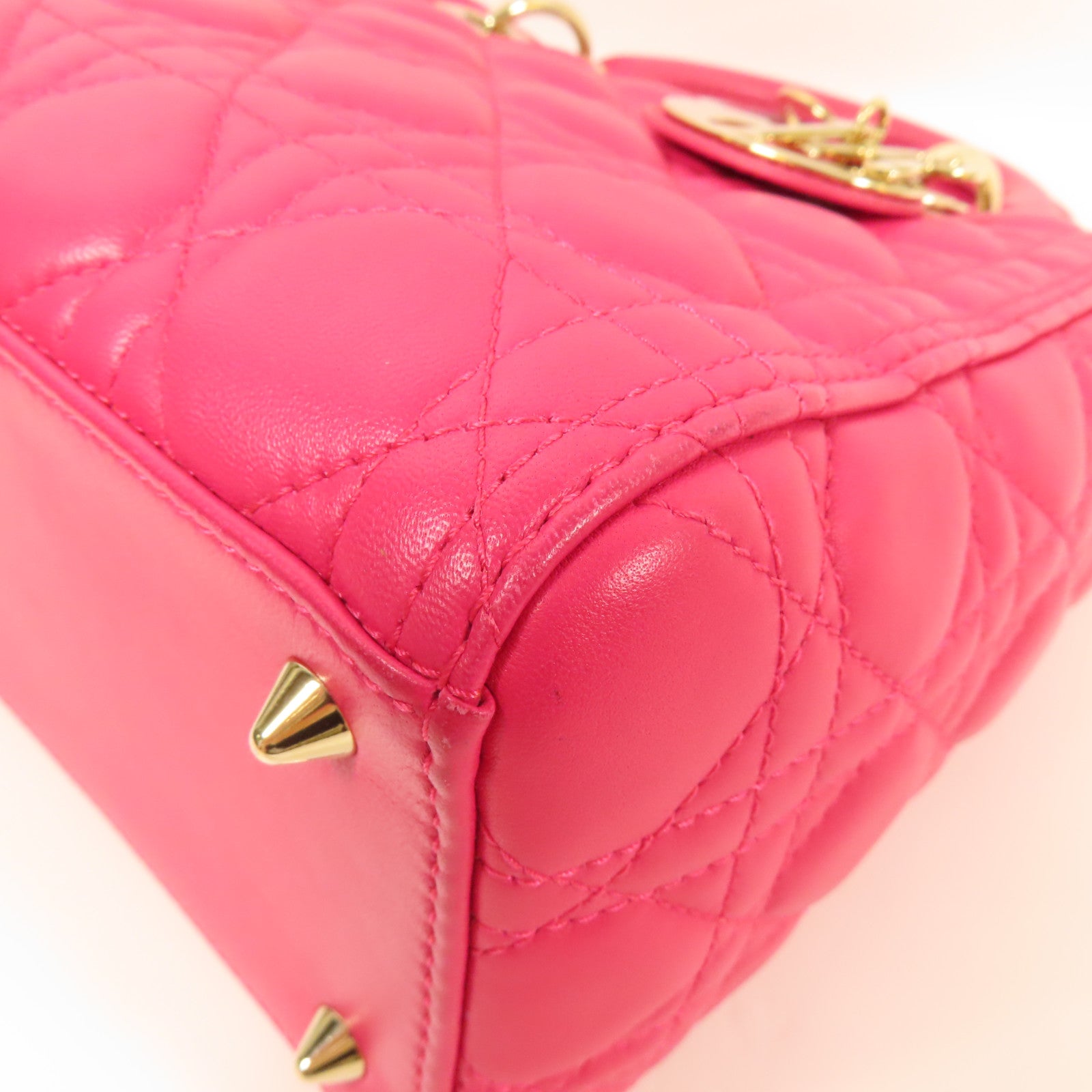 Dior 羊皮皮革Lady Dior金扣手挽肩背兩用袋