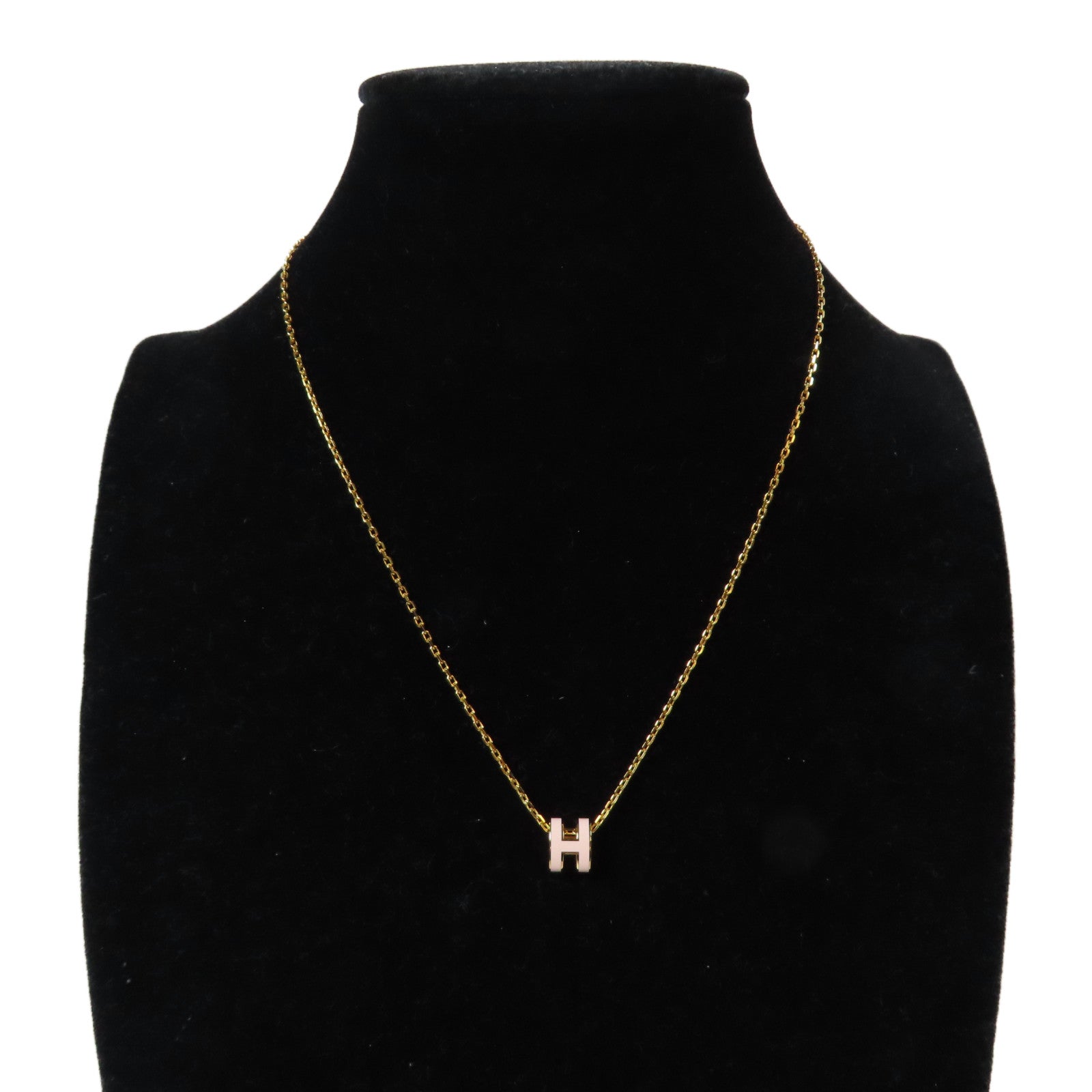 HERMES 金屬Pop H Necklace項鍊粉紅色/金色