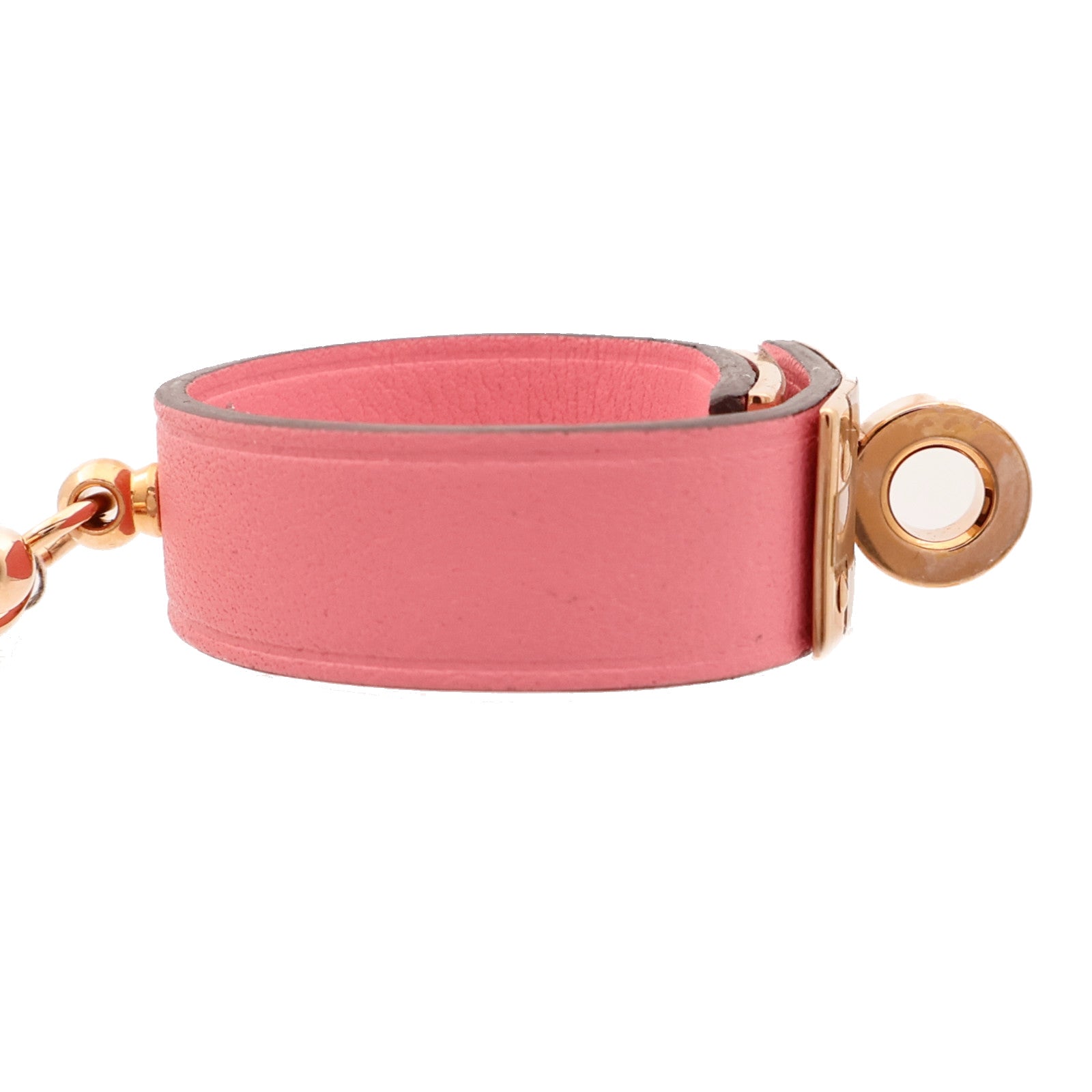 HERMES Swift皮革Kelly Golves Clip金扣掛飾Rose Azalee