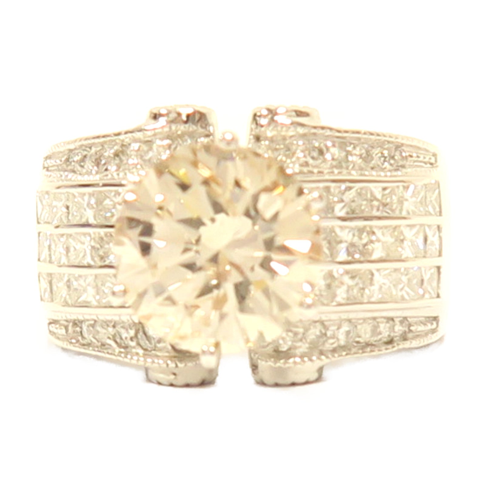 JEWELRY **【激減優惠】14K白金Diamond 9.9g 3.46ct鑽石戒指US#6.75