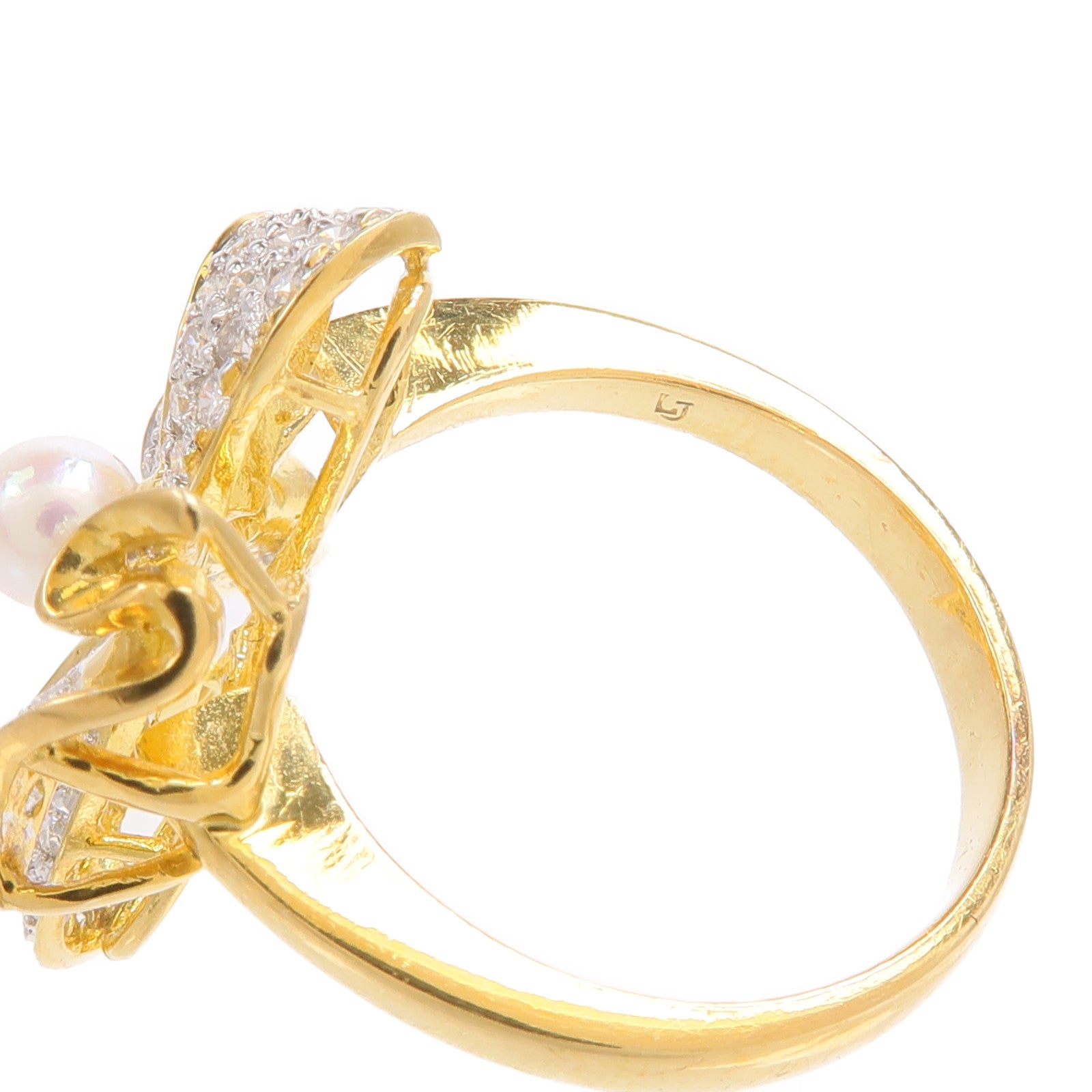 JEWELRY 18K白金/黃金Diamond Pearl Ring鑽石/珍珠戒指