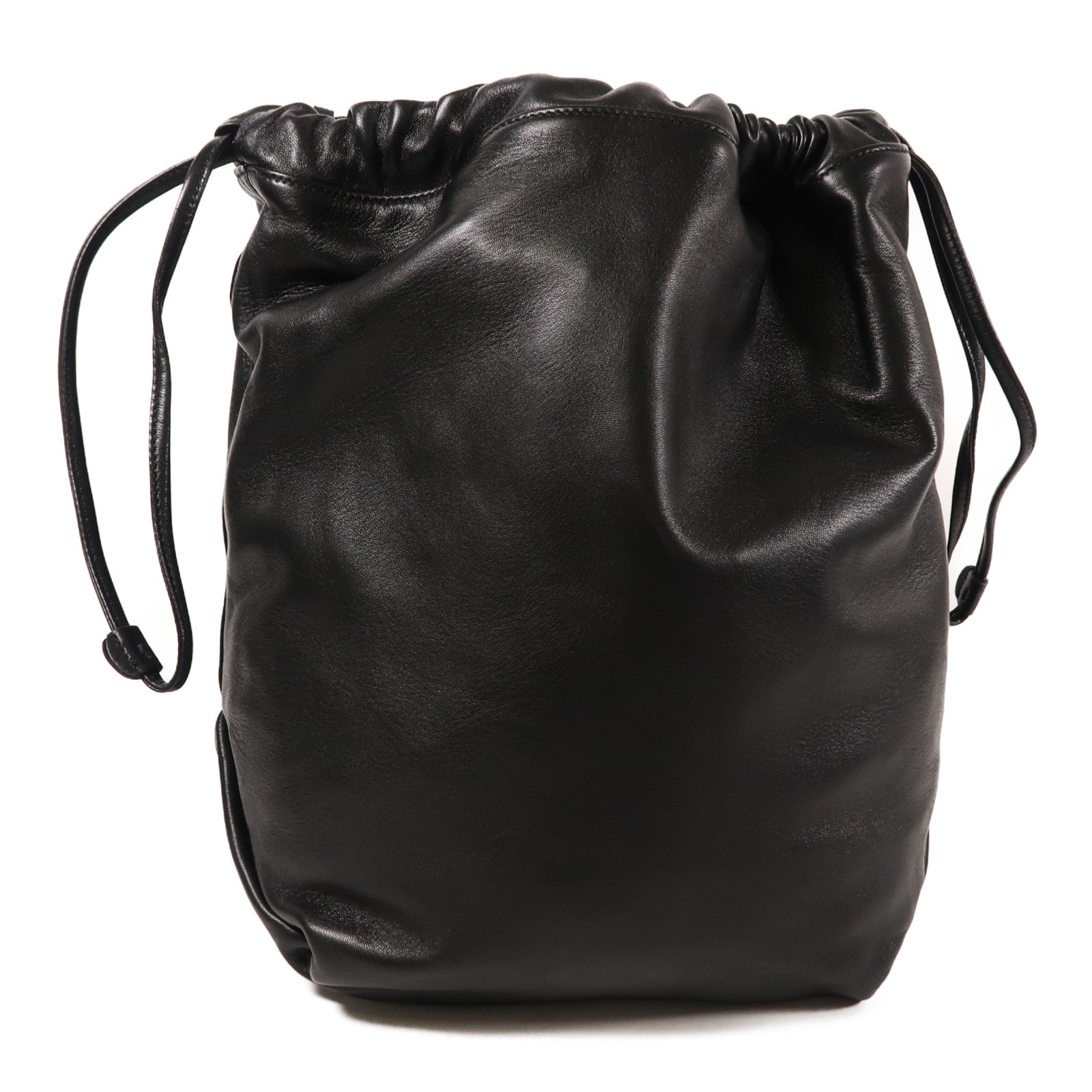 SAINT LAURENT 羊皮皮革Bucket Bag銀扣肩背袋