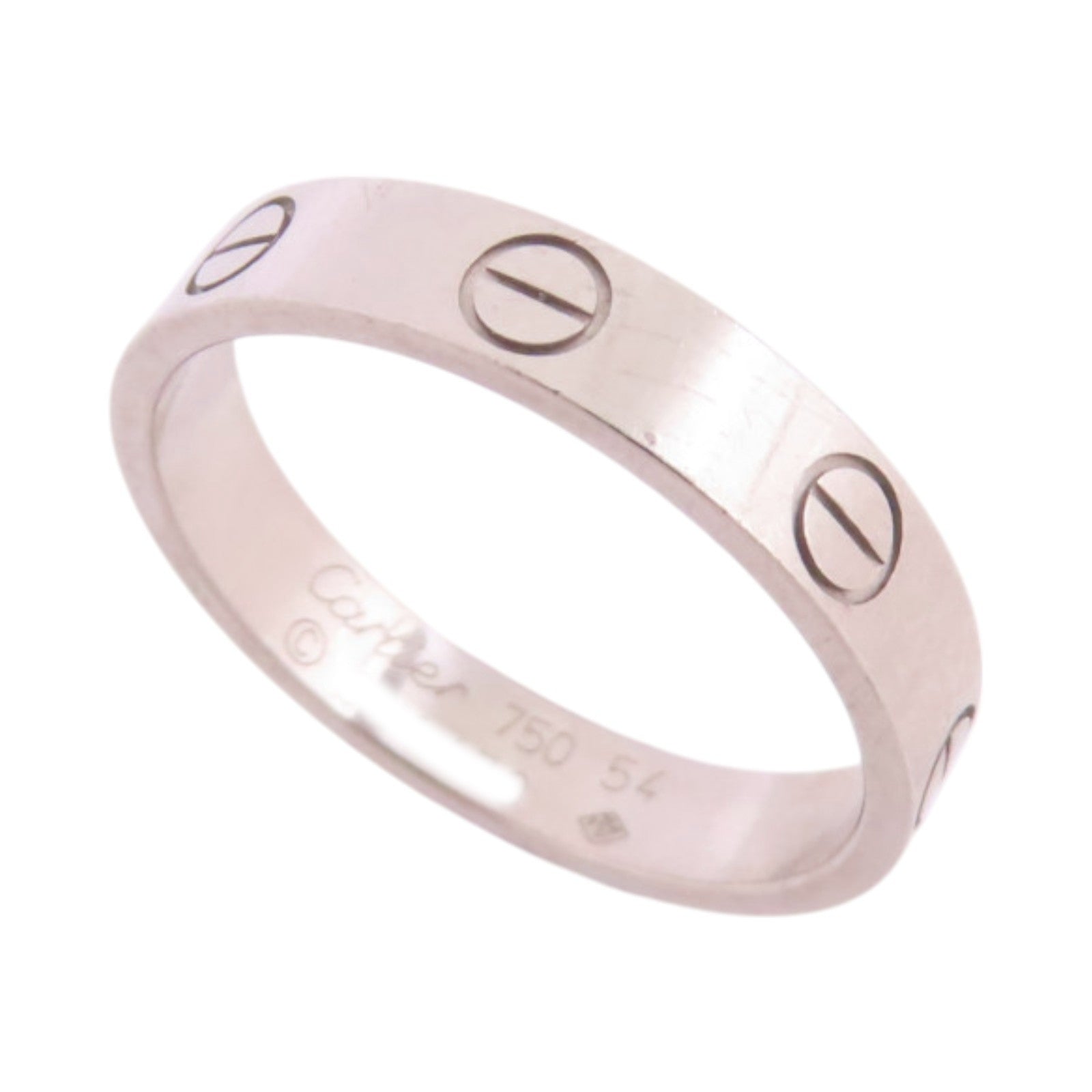 CARTIER Mini Love Ring #54/US#6.5 B4085154 18K White Gold