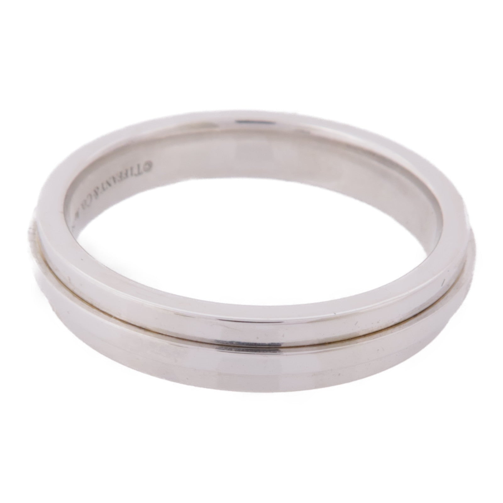 TIFFANY＆CO 18K白金T Narrow Ring戒指US#11.25