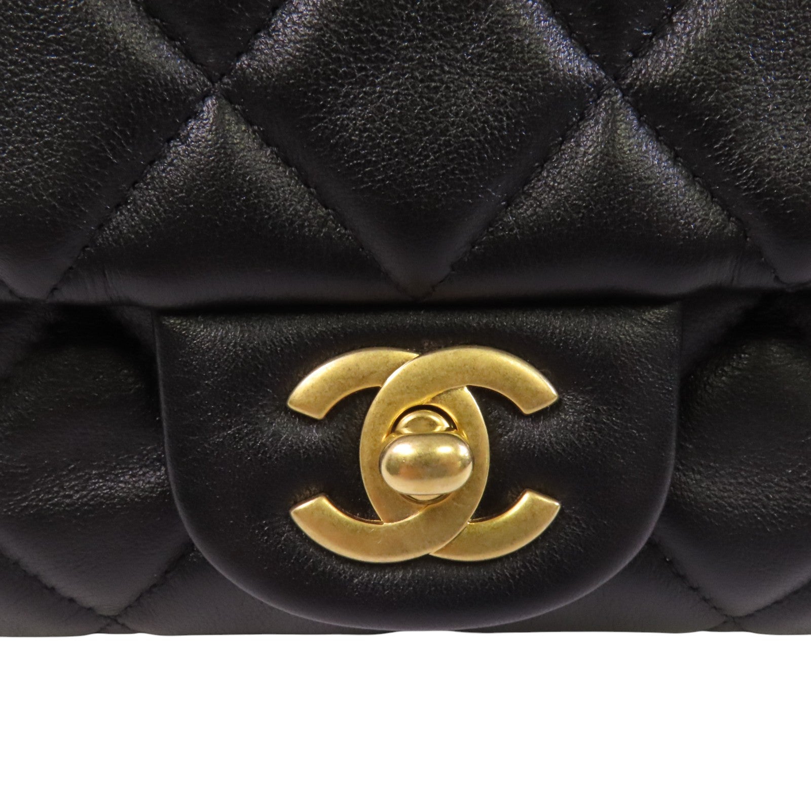 CHANEL 羊皮皮革Lady Handle金扣手挽肩背兩用袋