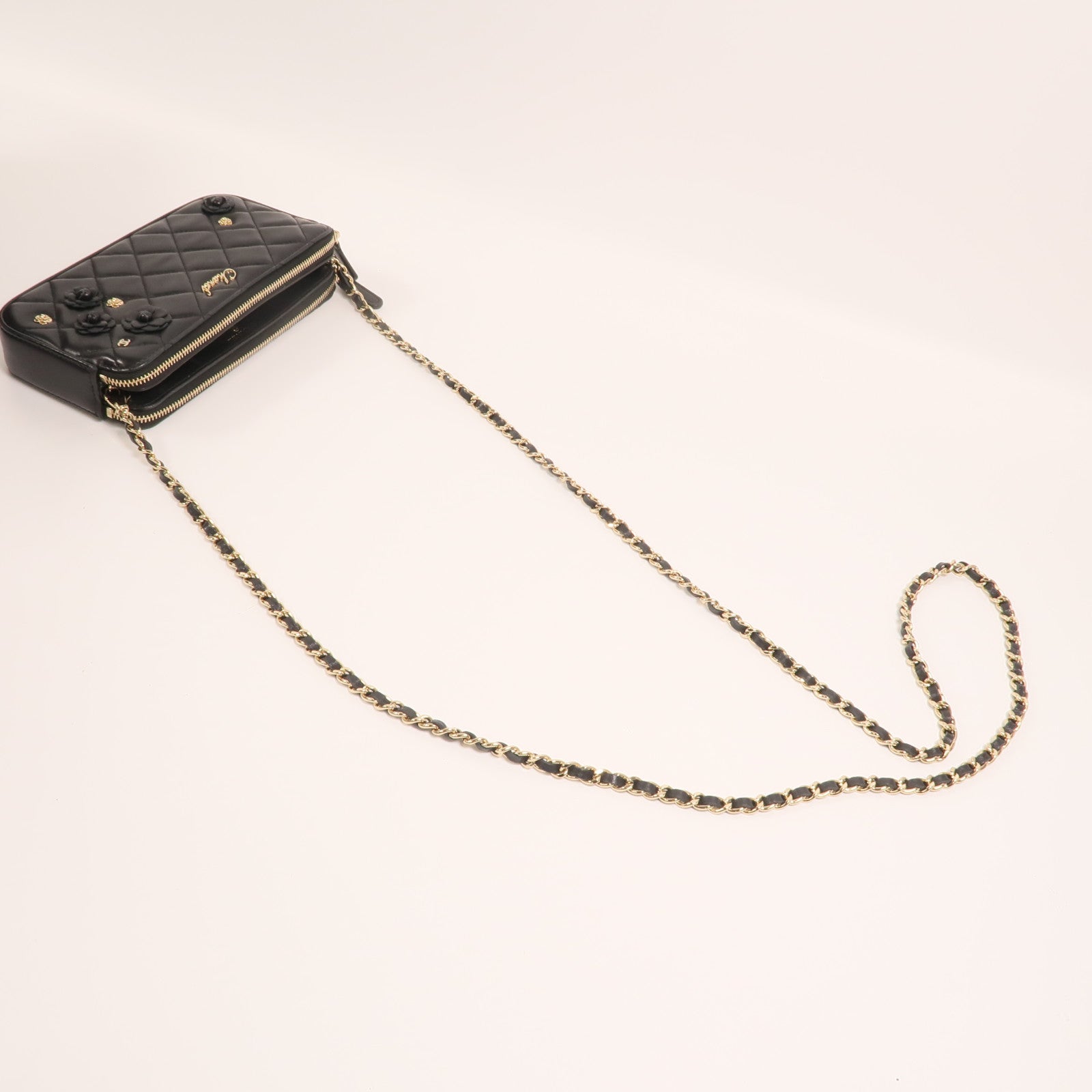 CHANEL 羊皮皮革CC Mark Matelasse Bag金扣鏈帶肩背袋