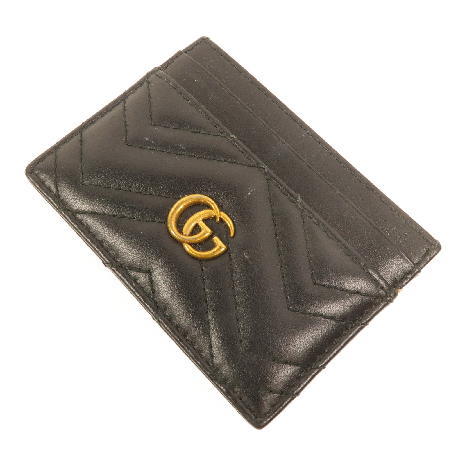 GUCCI 牛皮皮革GG Marmont Card Case卡片套