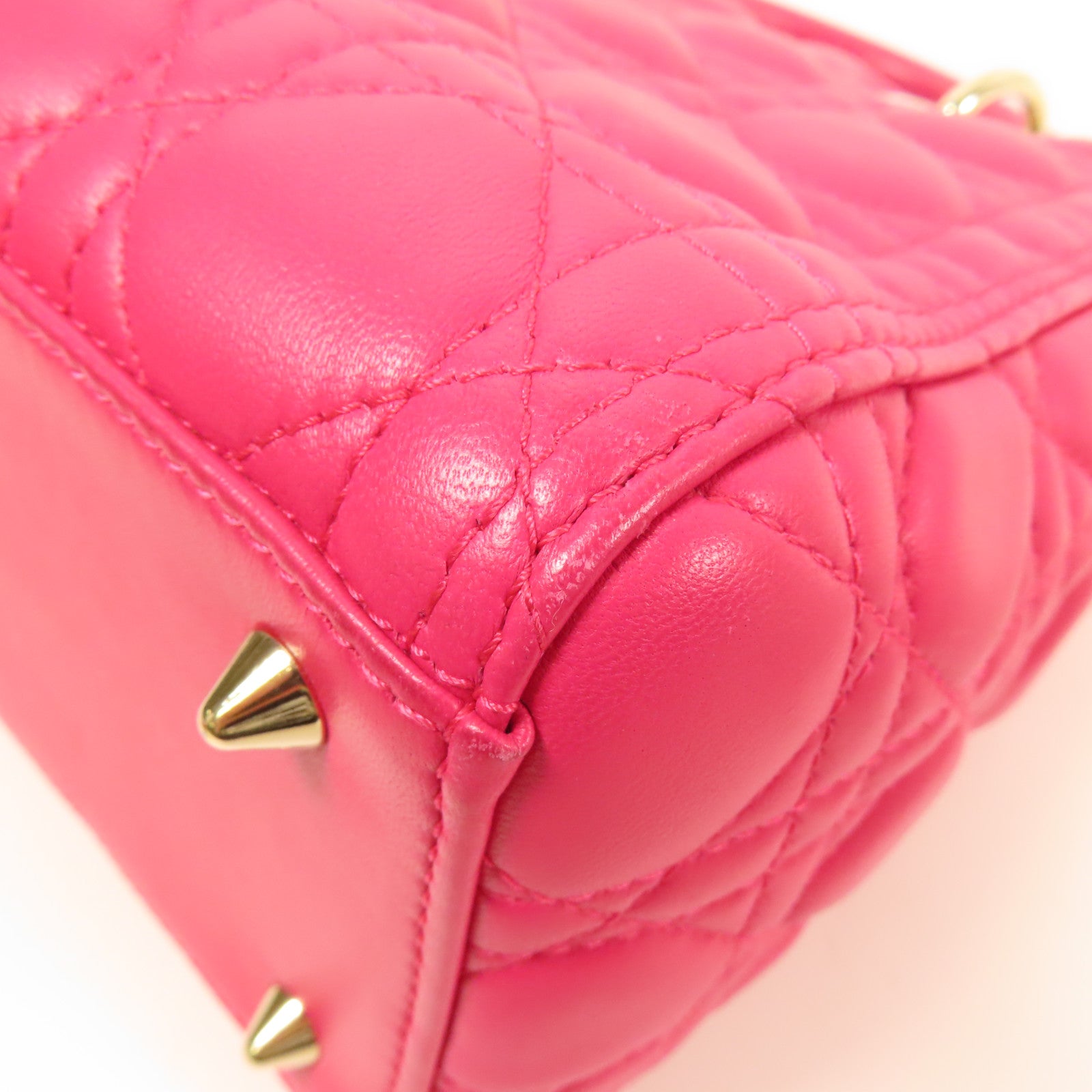 Dior 羊皮皮革Lady Dior金扣手挽肩背兩用袋