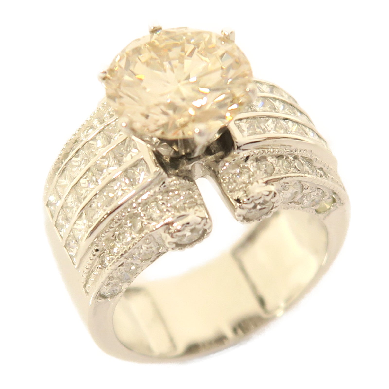 JEWELRY **【激減優惠】14K白金Diamond 9.9g 3.46ct鑽石戒指US#6.75