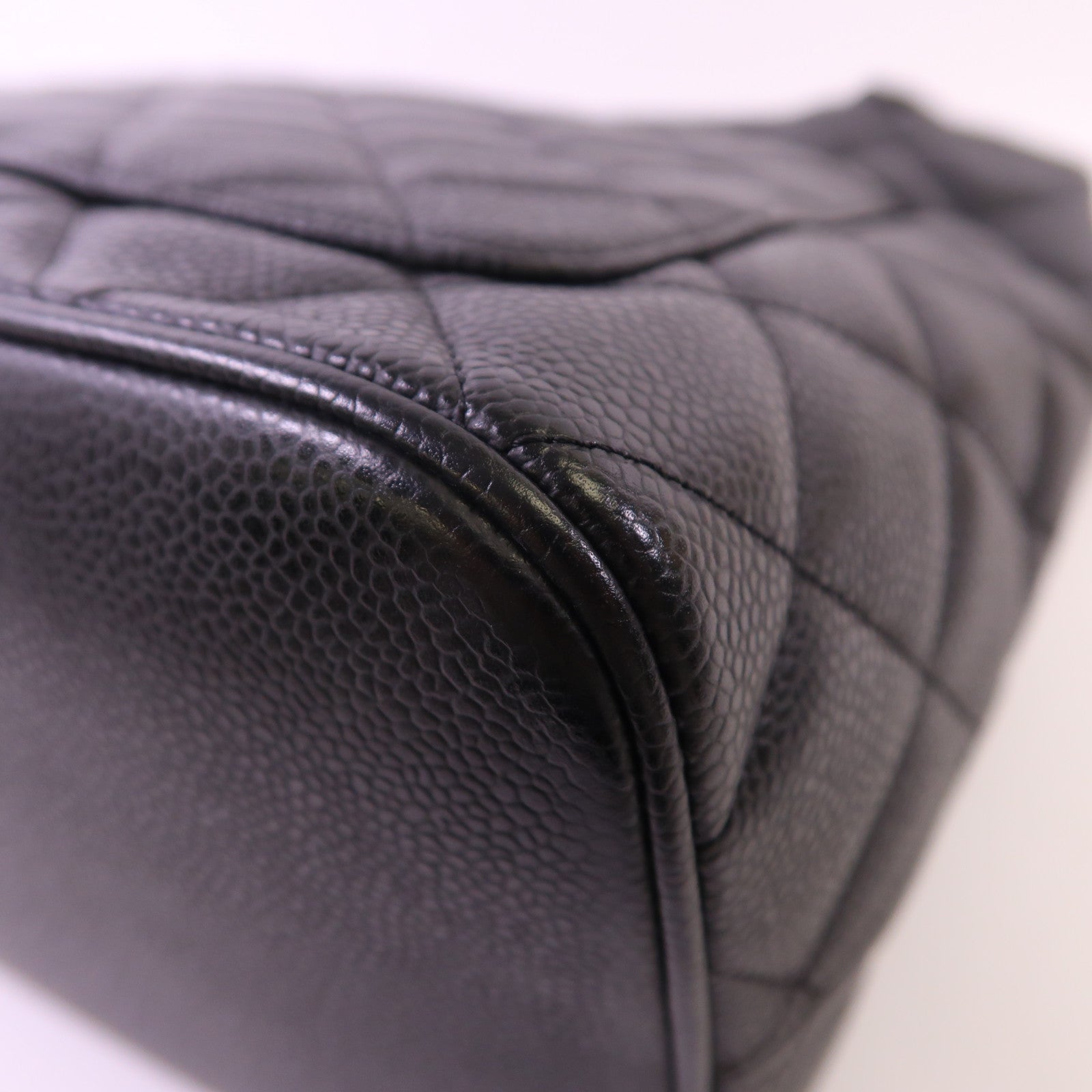 CHANEL 牛皮皮革Handbag金扣手挽袋