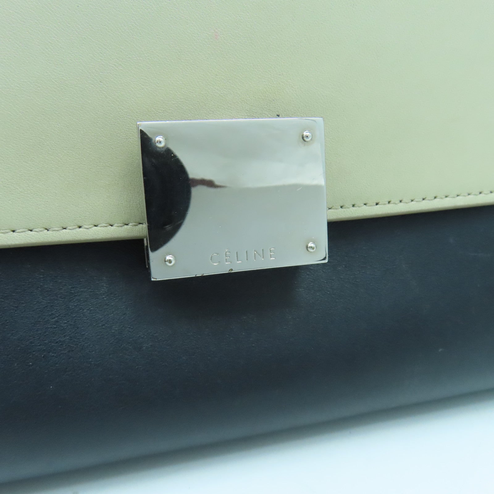 CELINE 【激減優惠】牛皮皮革Celine Tapeze銀扣手挽肩背兩用袋米色/黃色/黑色