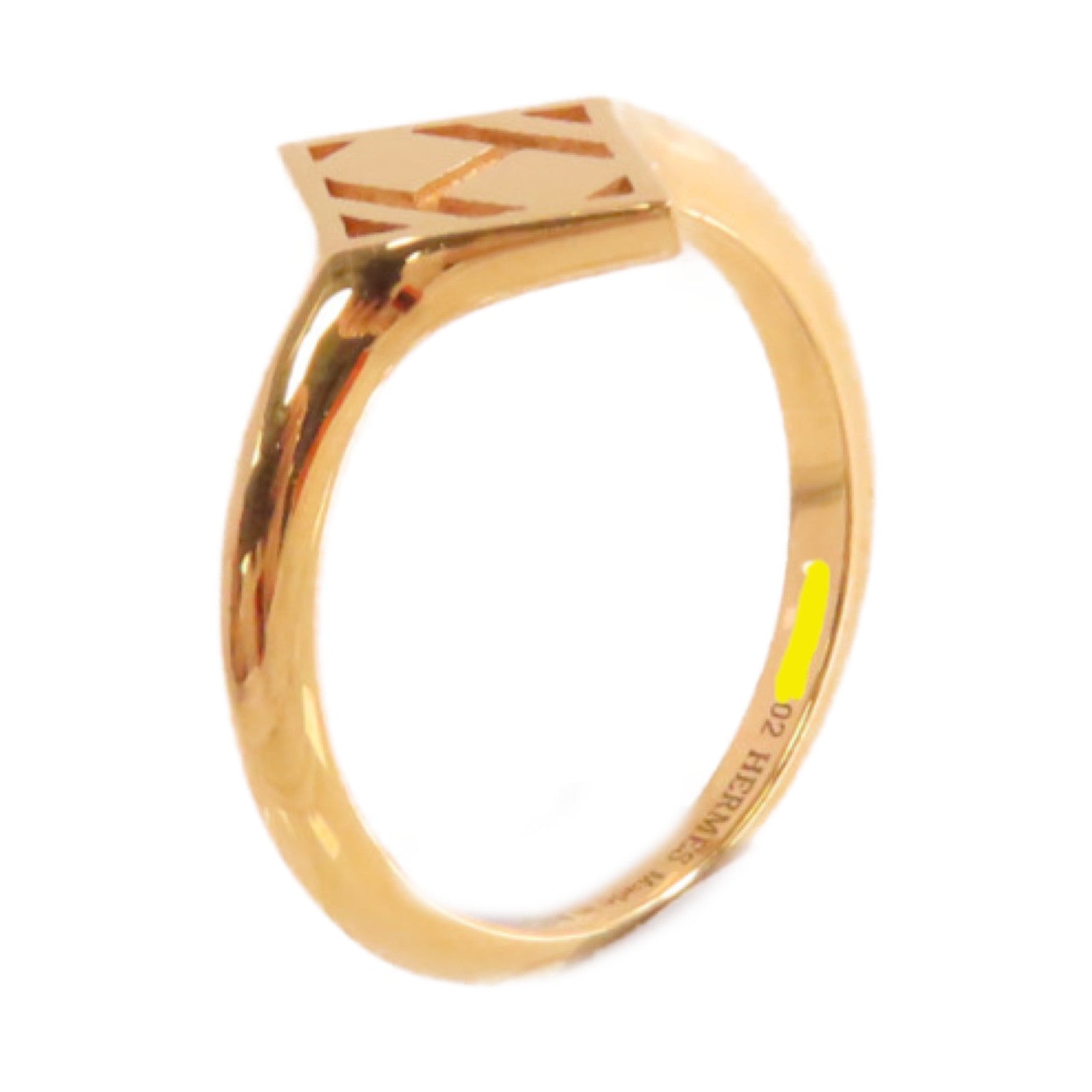 HERMES 18K黃金Gambade H Ring戒指#51/US#5.5