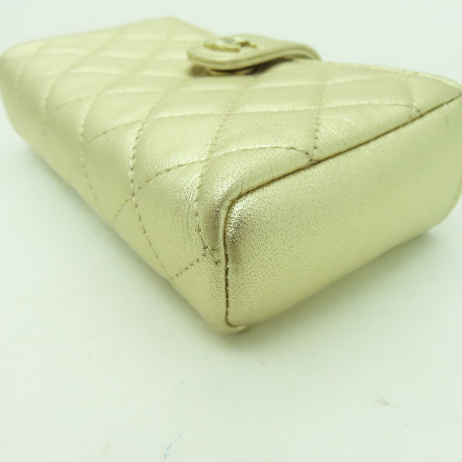 CHANEL 【激減優惠】牛皮皮革Wallet金扣錢包金色
