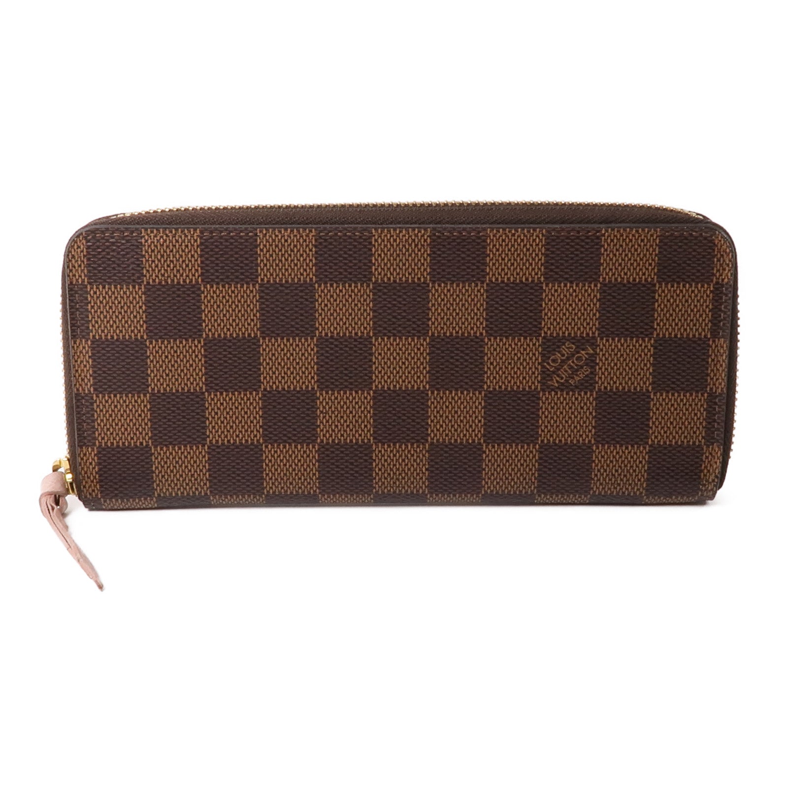 LOUIS VUITTON Damier Clemence金扣長錢包棕色