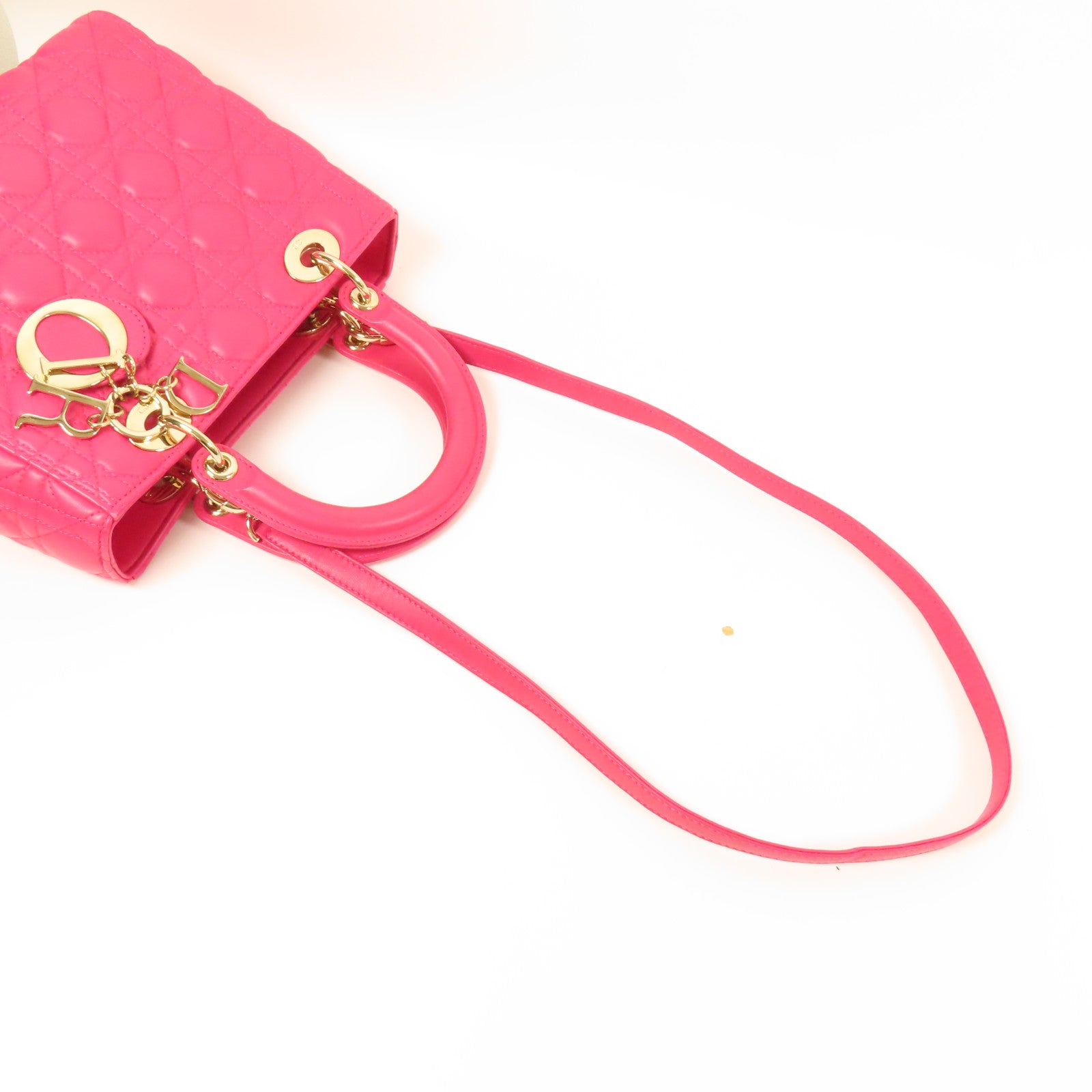 Dior 羊皮皮革Lady Dior金扣手挽肩背兩用袋