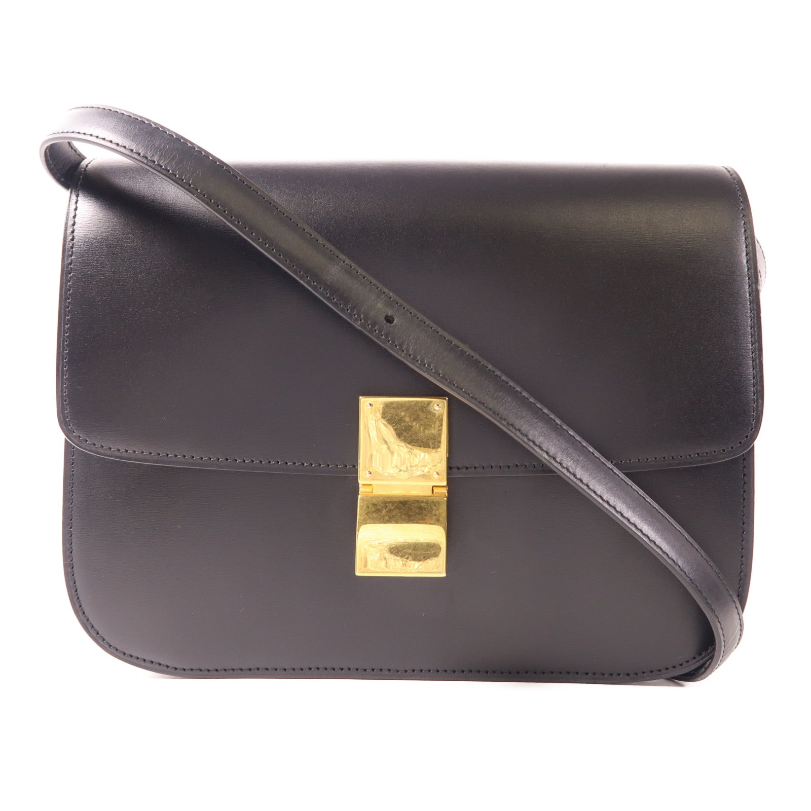 CELINE 牛皮皮革Classic Box金扣肩背袋