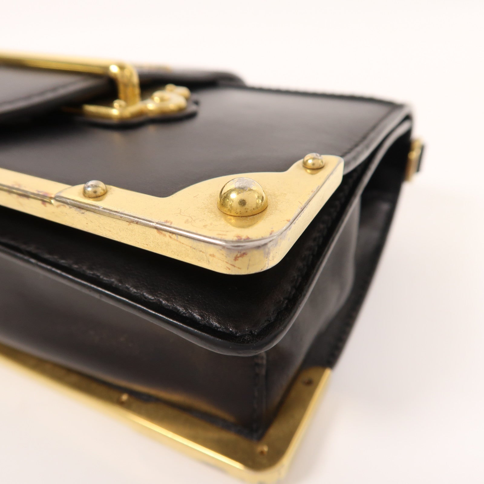 PRADA 【激減優惠】牛皮皮革Shoulder Bag金扣肩背袋