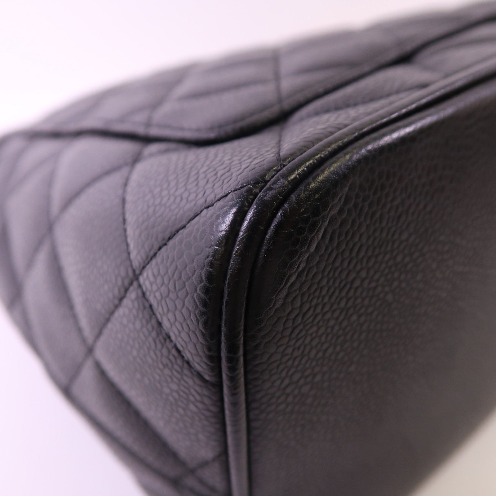 CHANEL 牛皮皮革Handbag金扣手挽袋