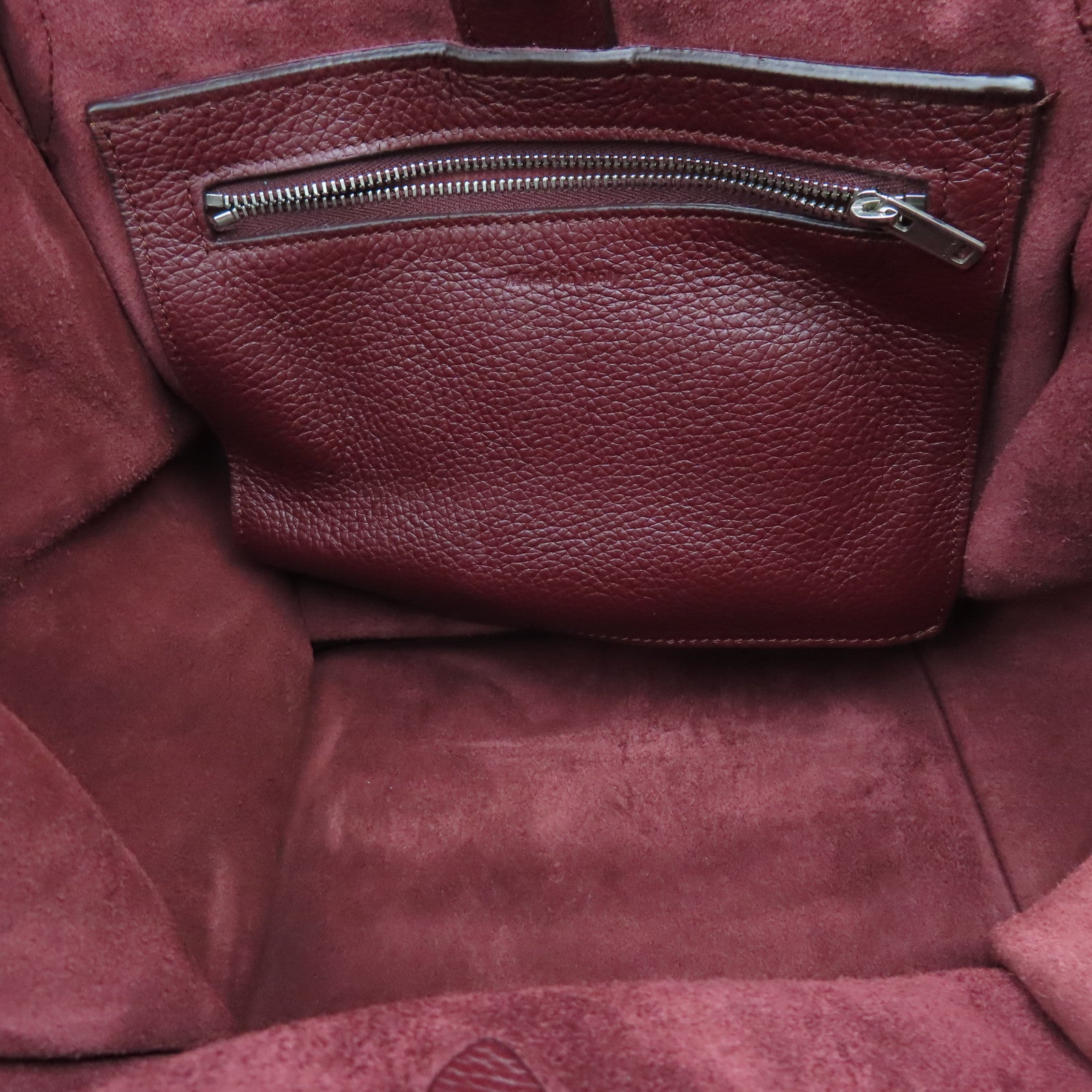 CELINE 【清倉大減價】牛皮皮革2 Way Shoulder銀扣手挽肩背兩用袋酒紅色