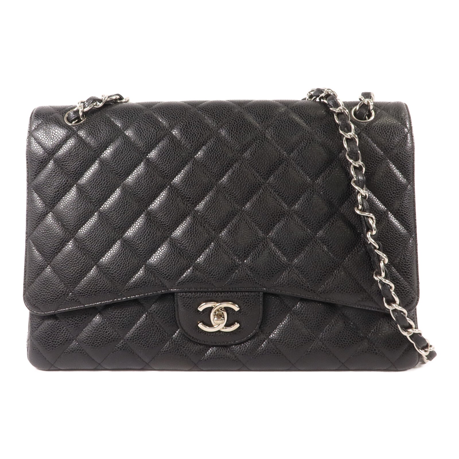 CHANEL 牛皮皮革Maxi Classic鏈帶肩背袋