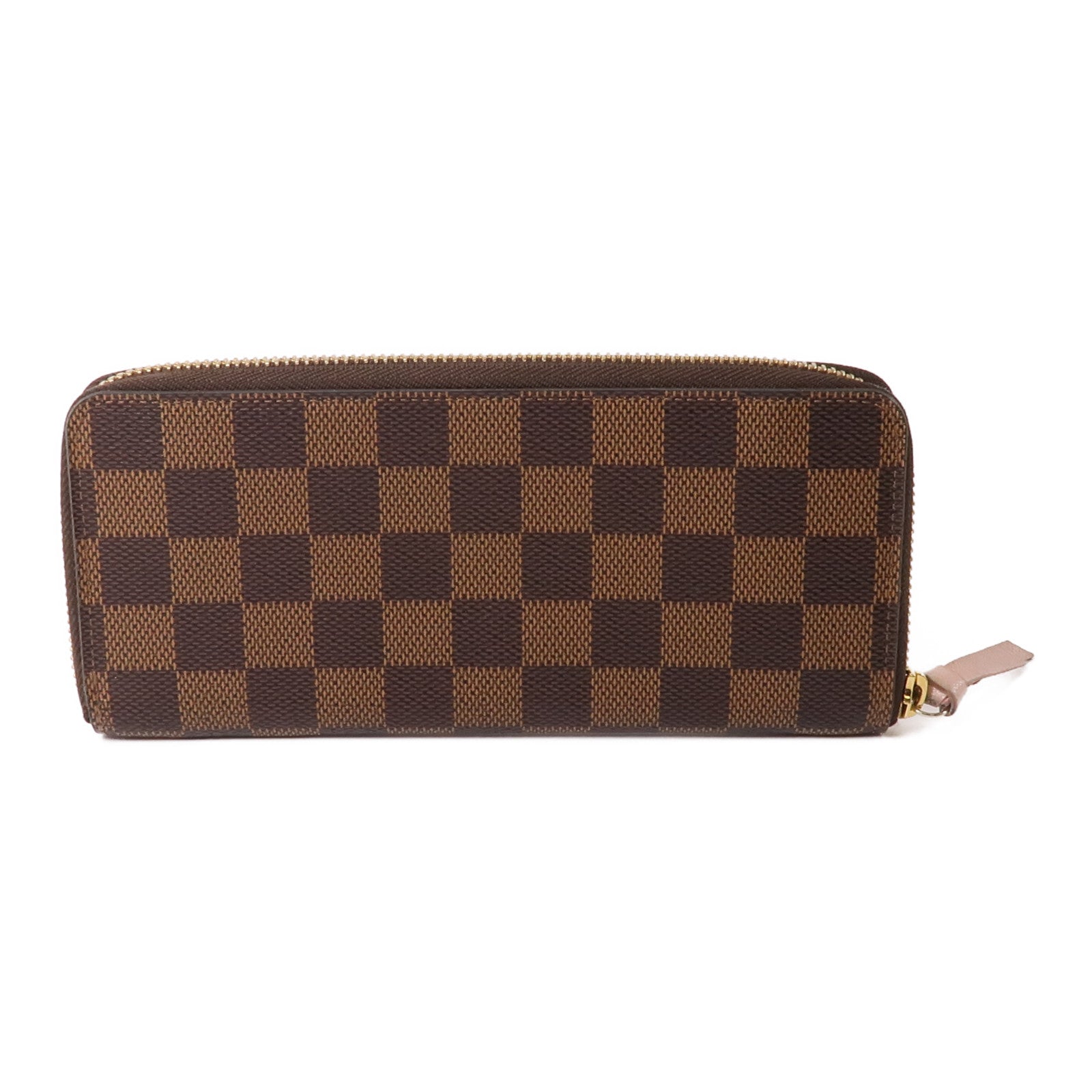 LOUIS VUITTON Damier Clemence金扣長錢包棕色