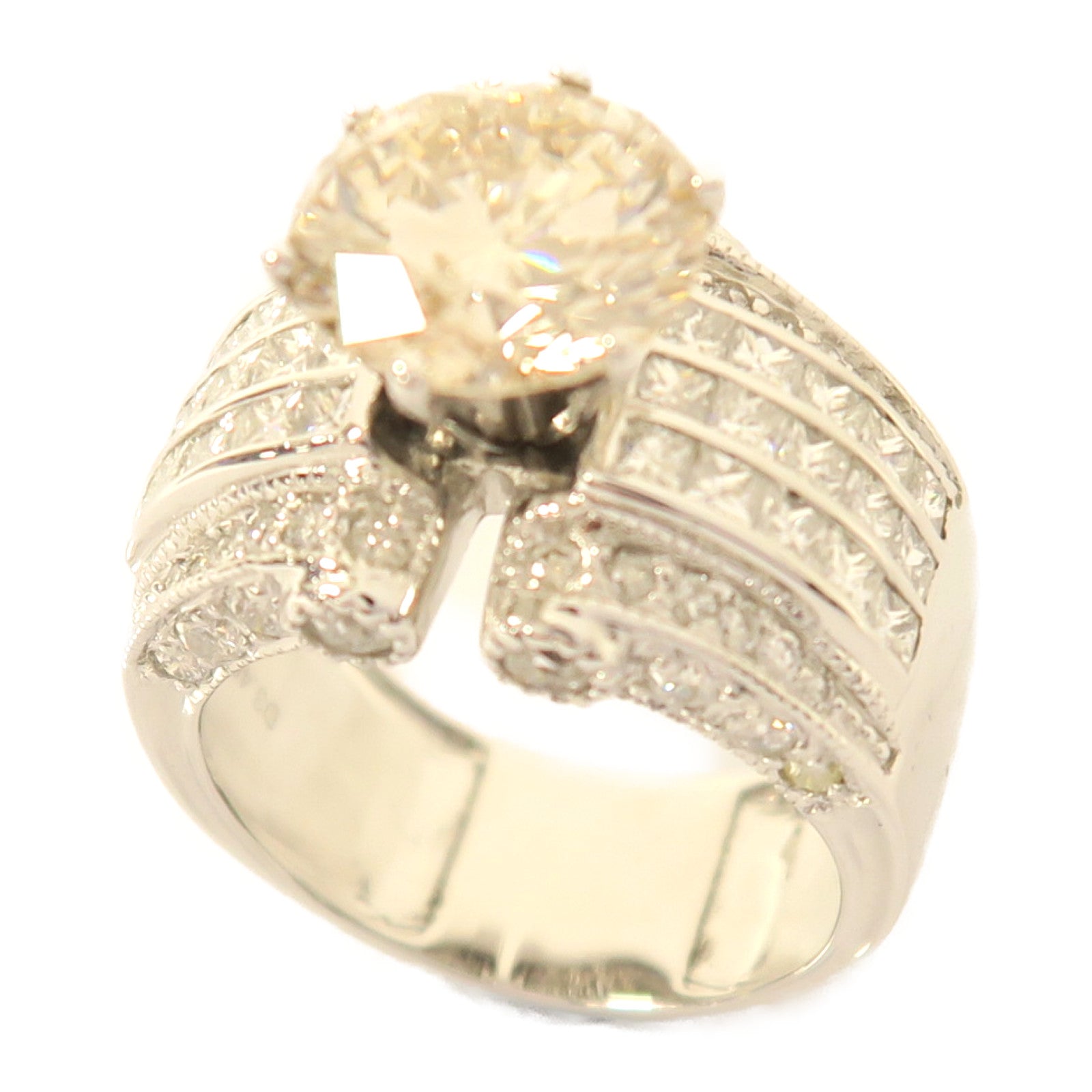 JEWELRY **【激減優惠】14K白金Diamond 9.9g 3.46ct鑽石戒指US#6.75