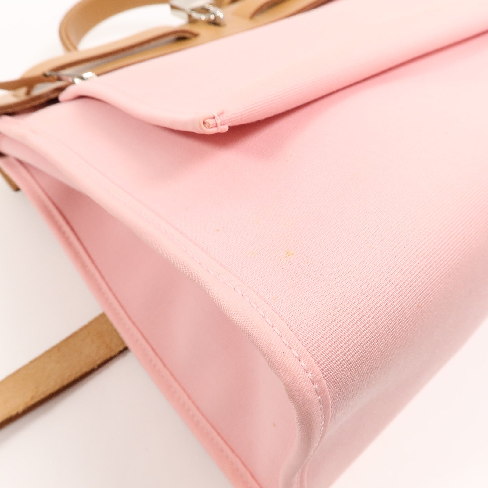 HERMES 帆布Herbag PM手挽肩背兩用袋Rose Sakura