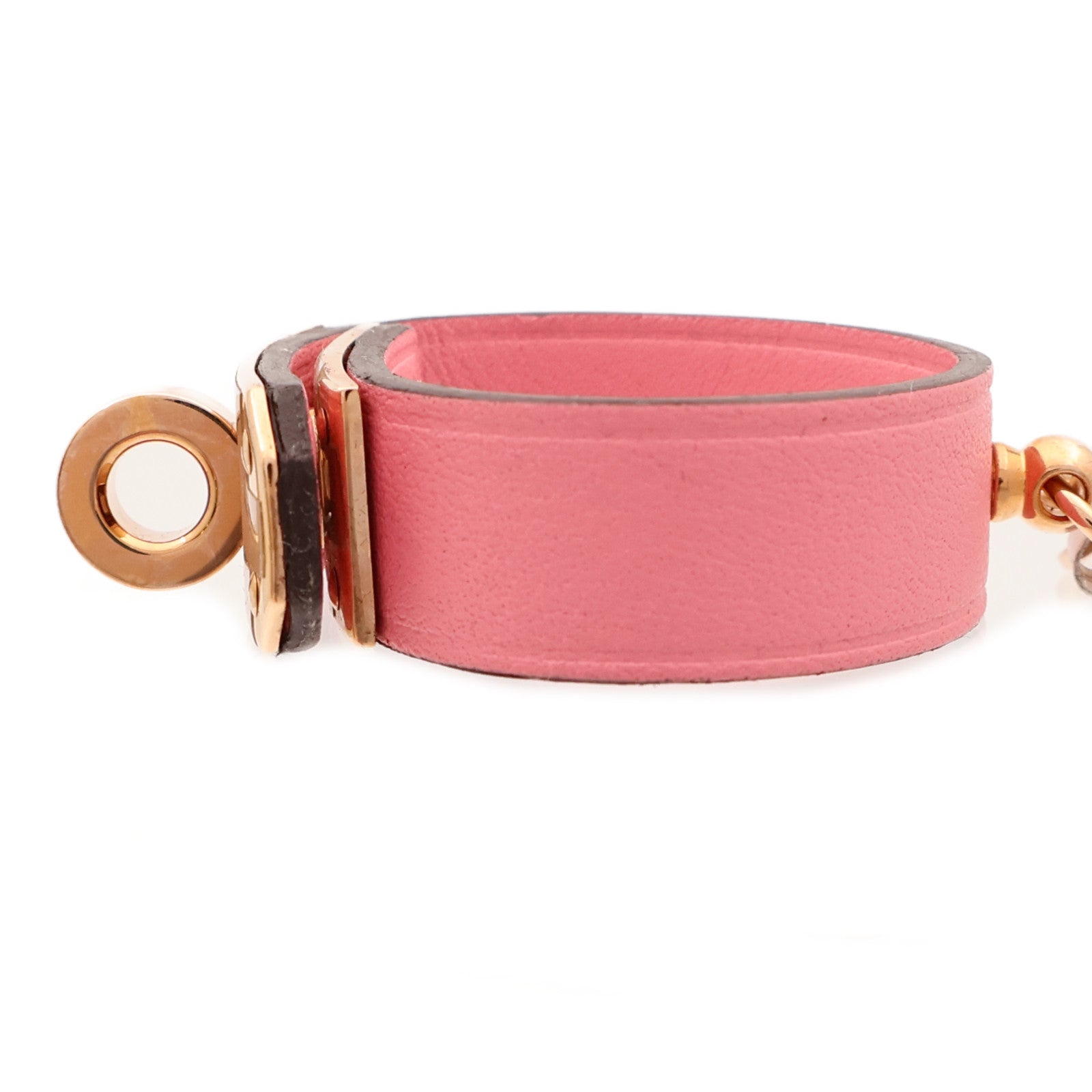 HERMES Swift皮革Kelly Golves Clip金扣掛飾Rose Azalee