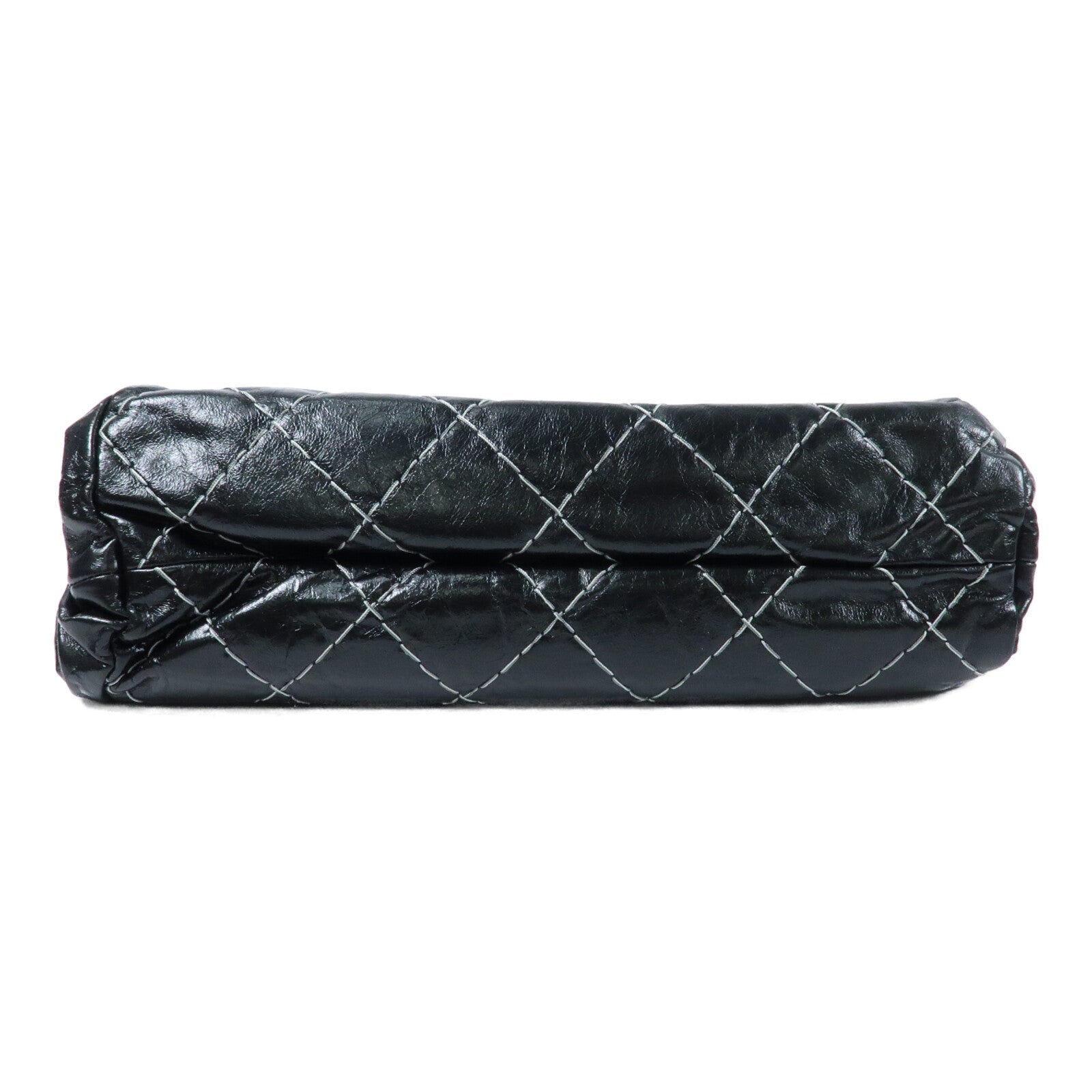 CHANEL 牛皮皮革Wild Stitch Tote銀扣鏈帶手挽袋