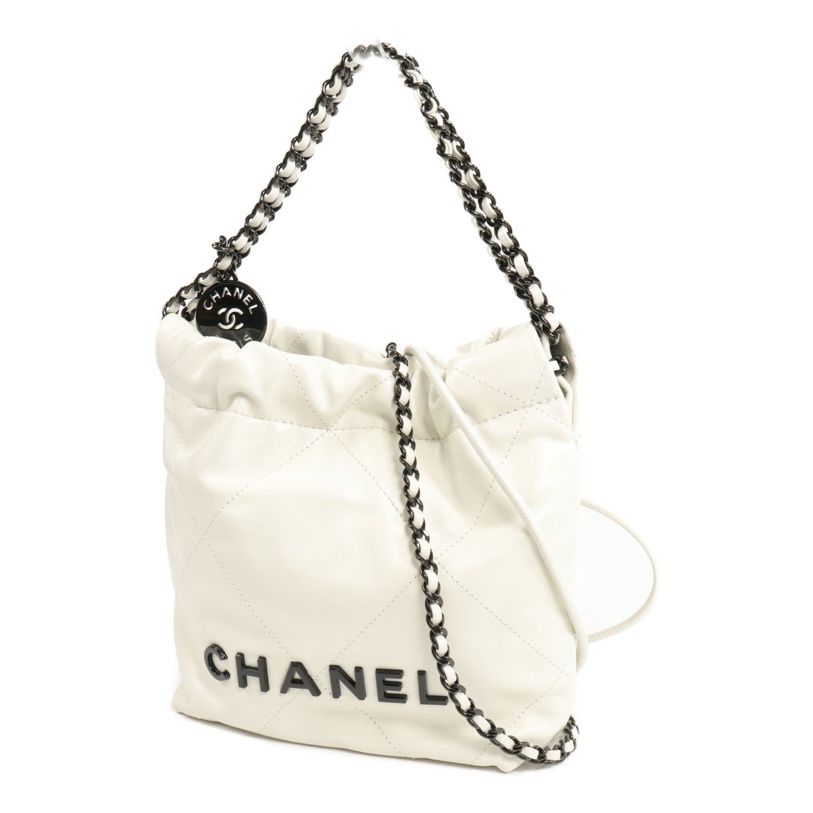 CHANEL 牛皮皮革Chanel 22 Mini鏈帶手挽肩背兩用袋