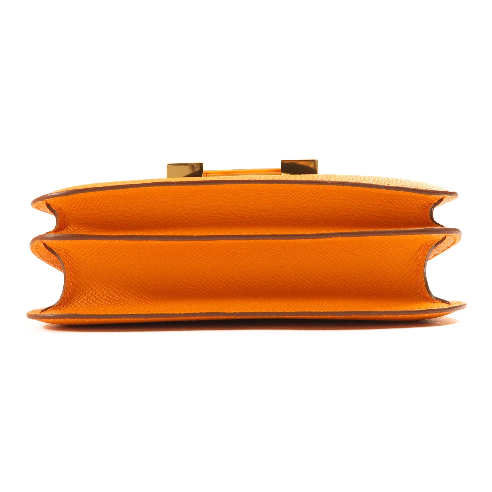 HERMES Epsom皮革Constance Mini金扣肩背袋Orange