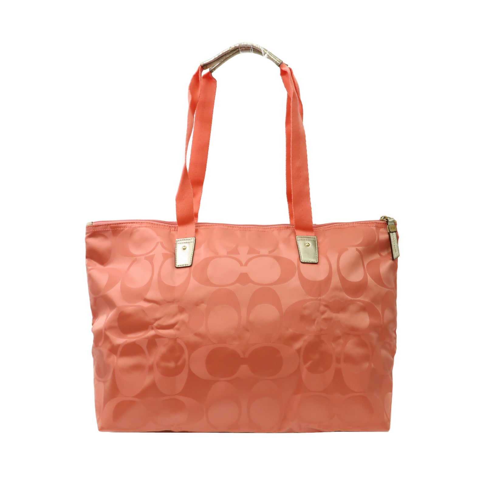 COACH 【激減優惠】尼龍Tote Bag金扣手挽袋粉紅色