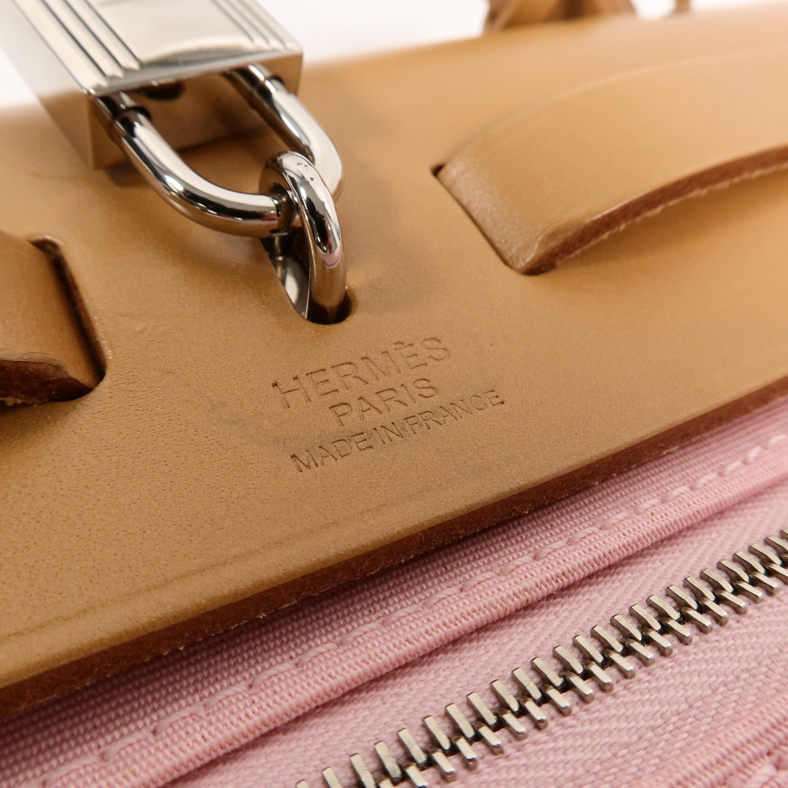 HERMES 帆布Herbag PM手挽肩背兩用袋Rose Sakura