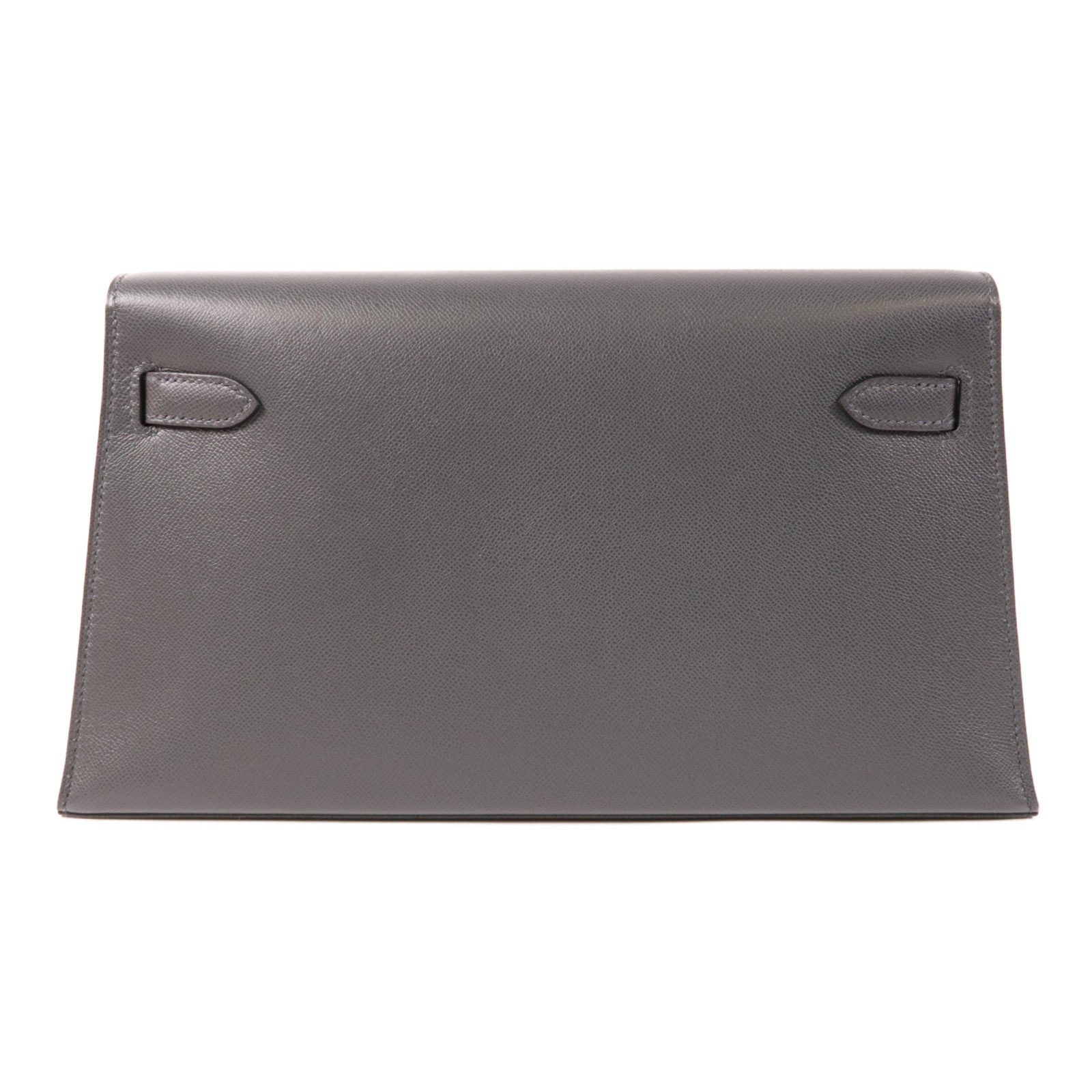 HERMES 【激減優惠】Madame皮革Kelly Elan銀扣肩背袋Gris Misty灰色