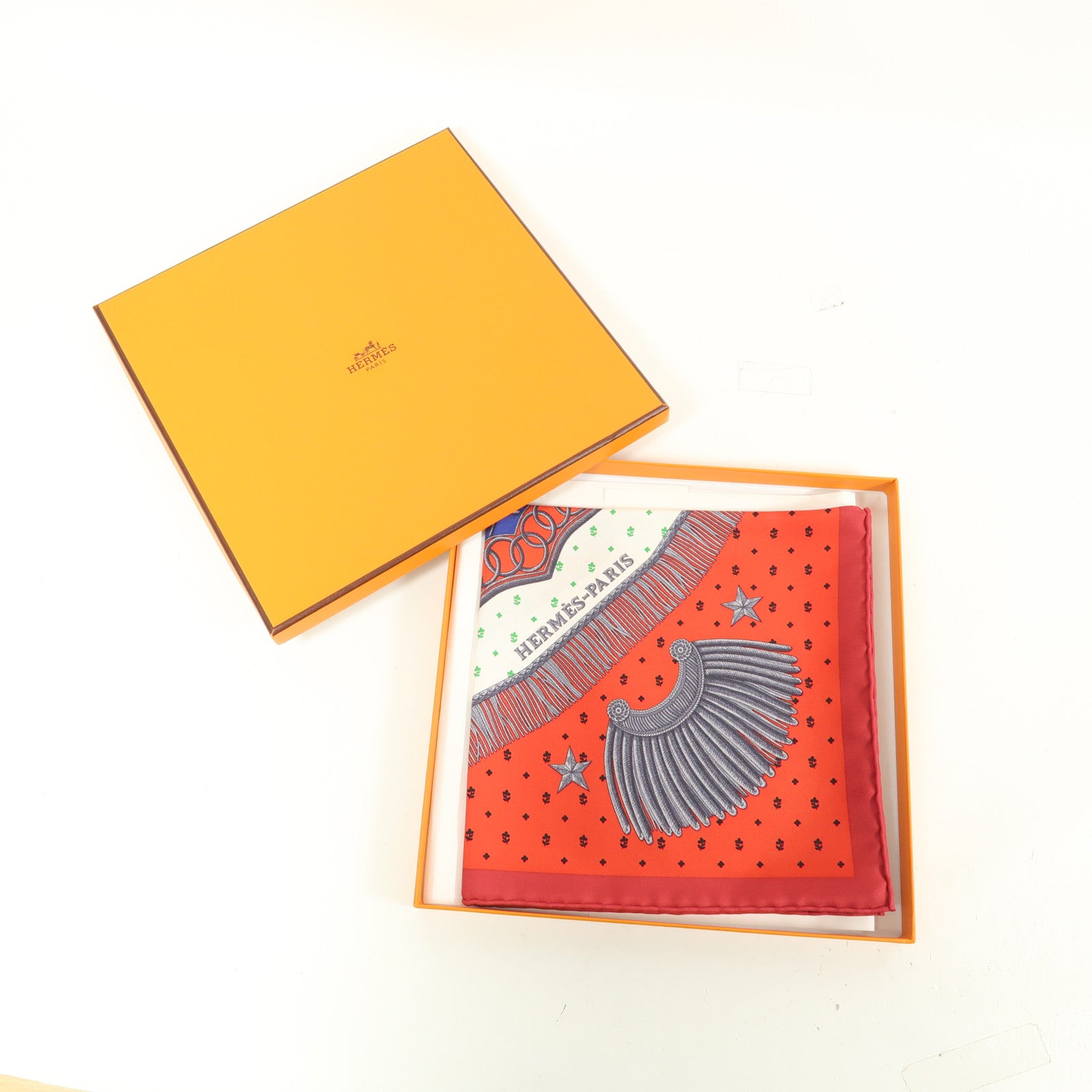 HERMES 【激減優惠】絲質Scarf絲巾紅色