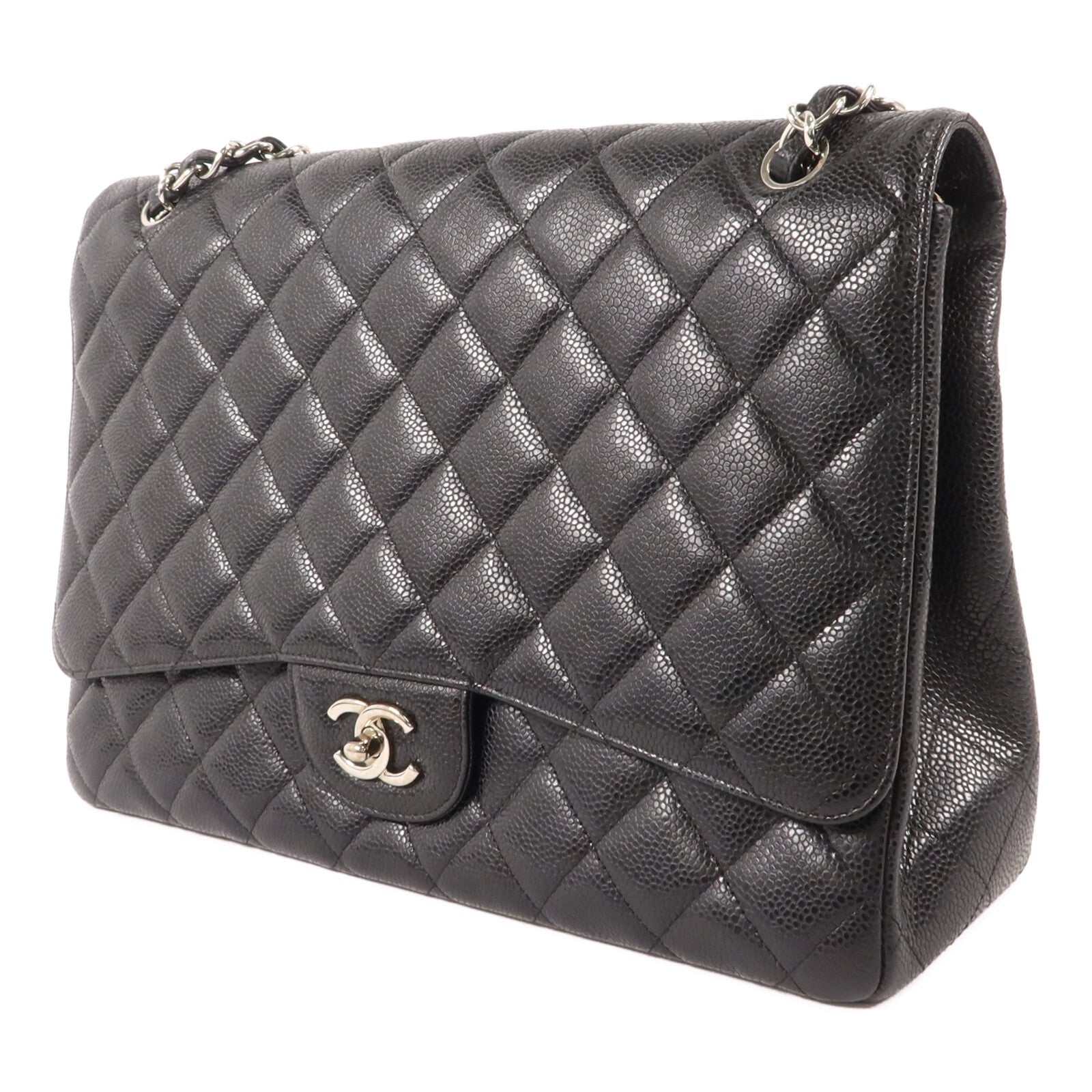 CHANEL 牛皮皮革Maxi Classic鏈帶肩背袋